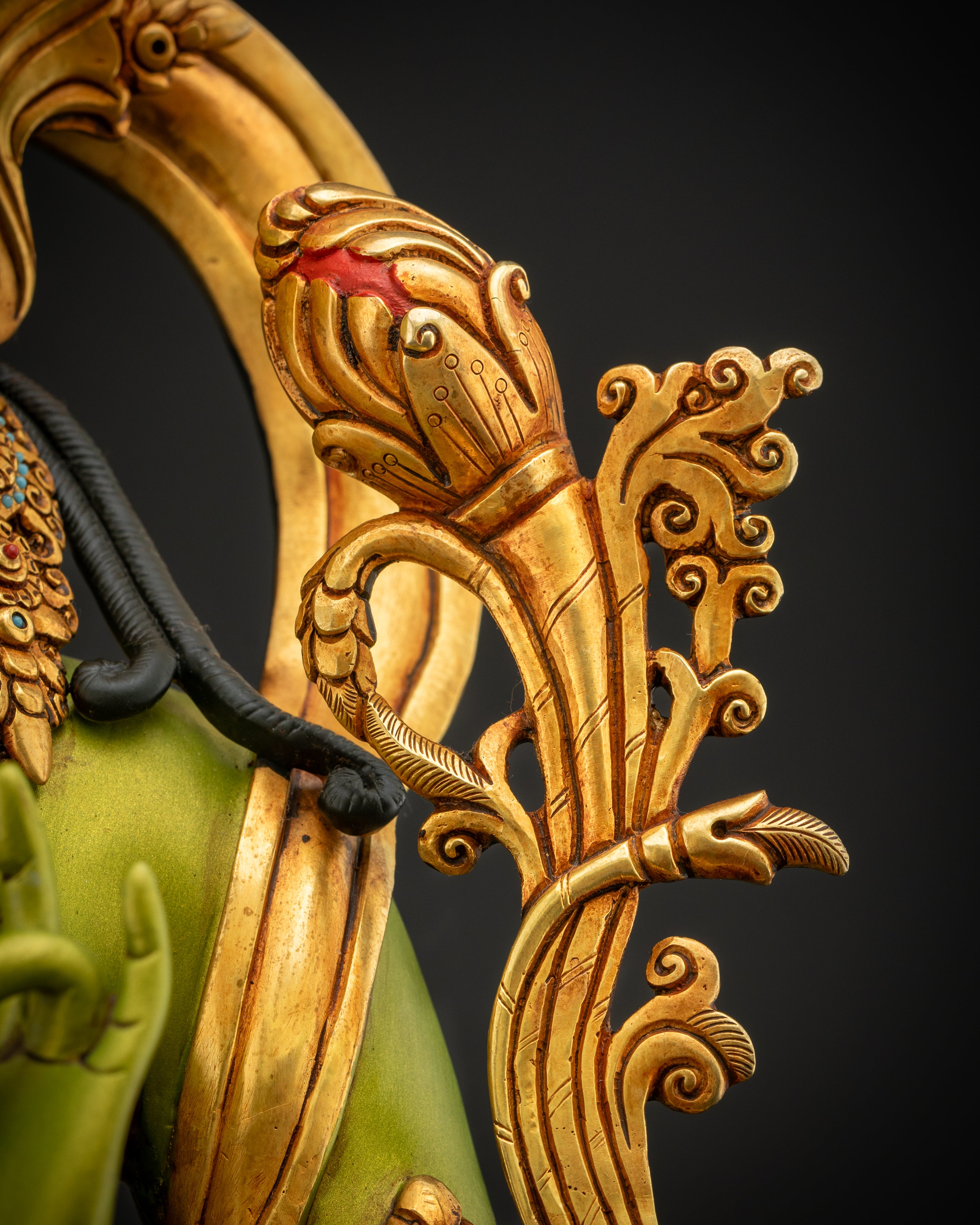 Handcrafted Green Tara Statue | Protector Deity for Personal Shrine