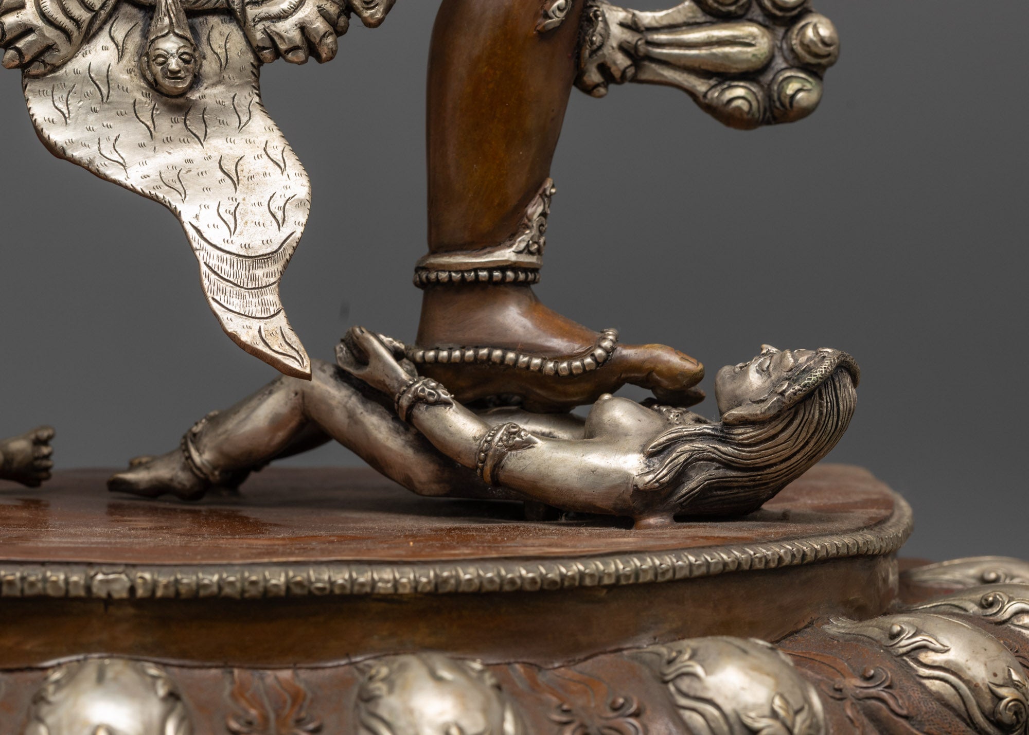 Oxidized Tantra Kalachakra Statue | Wheel of Time Deity for Rituals