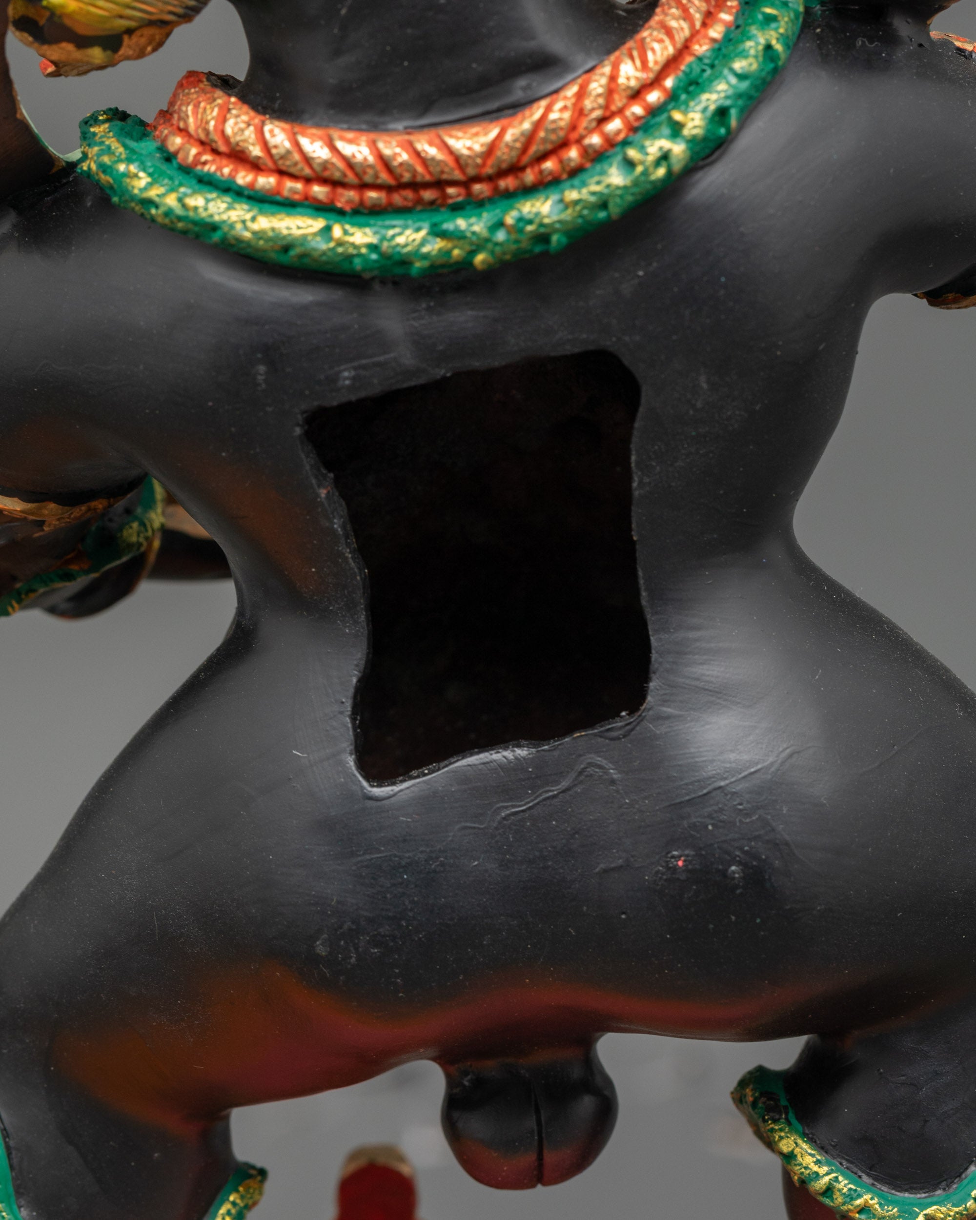 Nepalese Black Dzambhala Sculpture | Handmade Wealth Deity for Altar