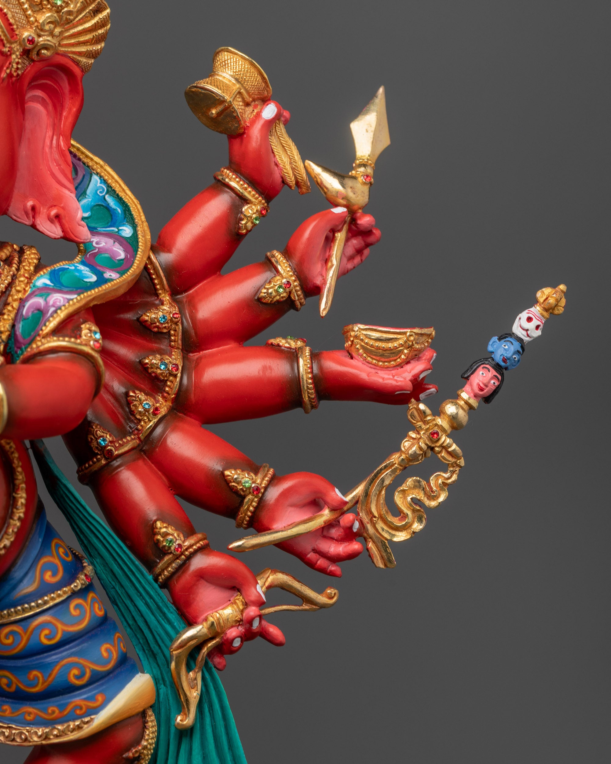 Premium Standing Rakta Ganesh Statue | Himalayan Nepalese Sacred Art