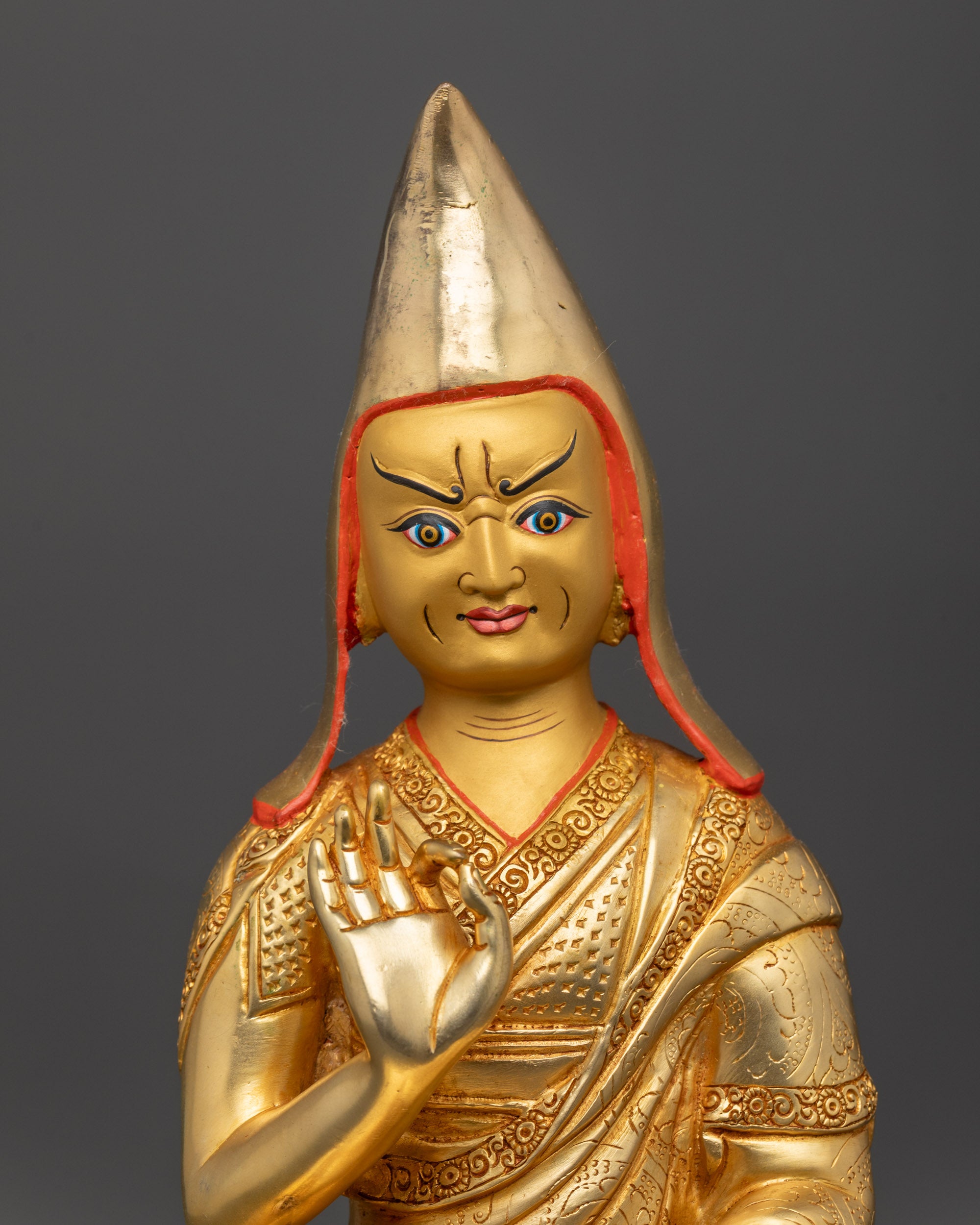 Lama Je Tsongkhapa Set | Handcrafted Buddhist Icons from Nepal