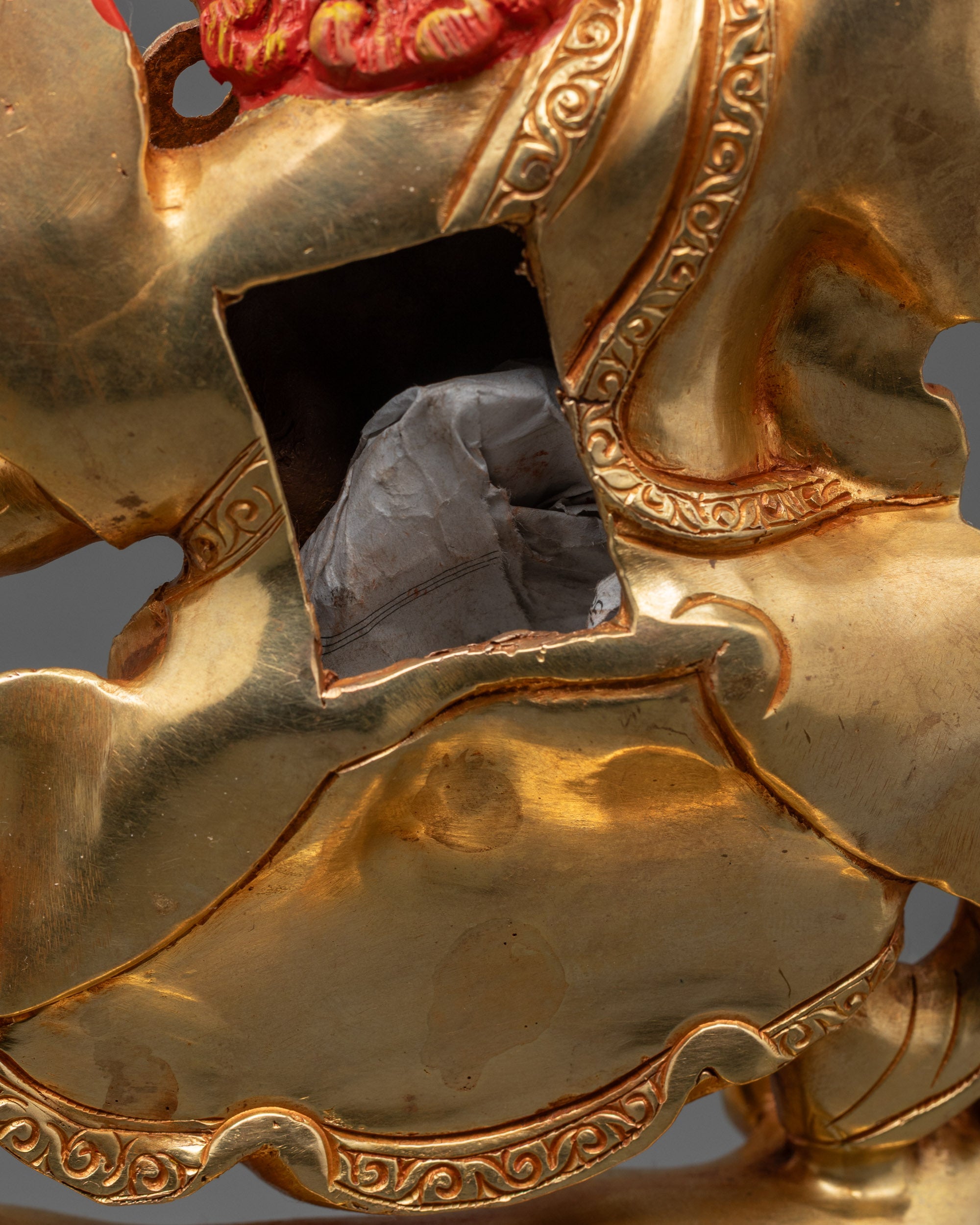 Wrathful Protector Dorje Drolo Sculpture | 24K Gold-Fire Gilded Statue