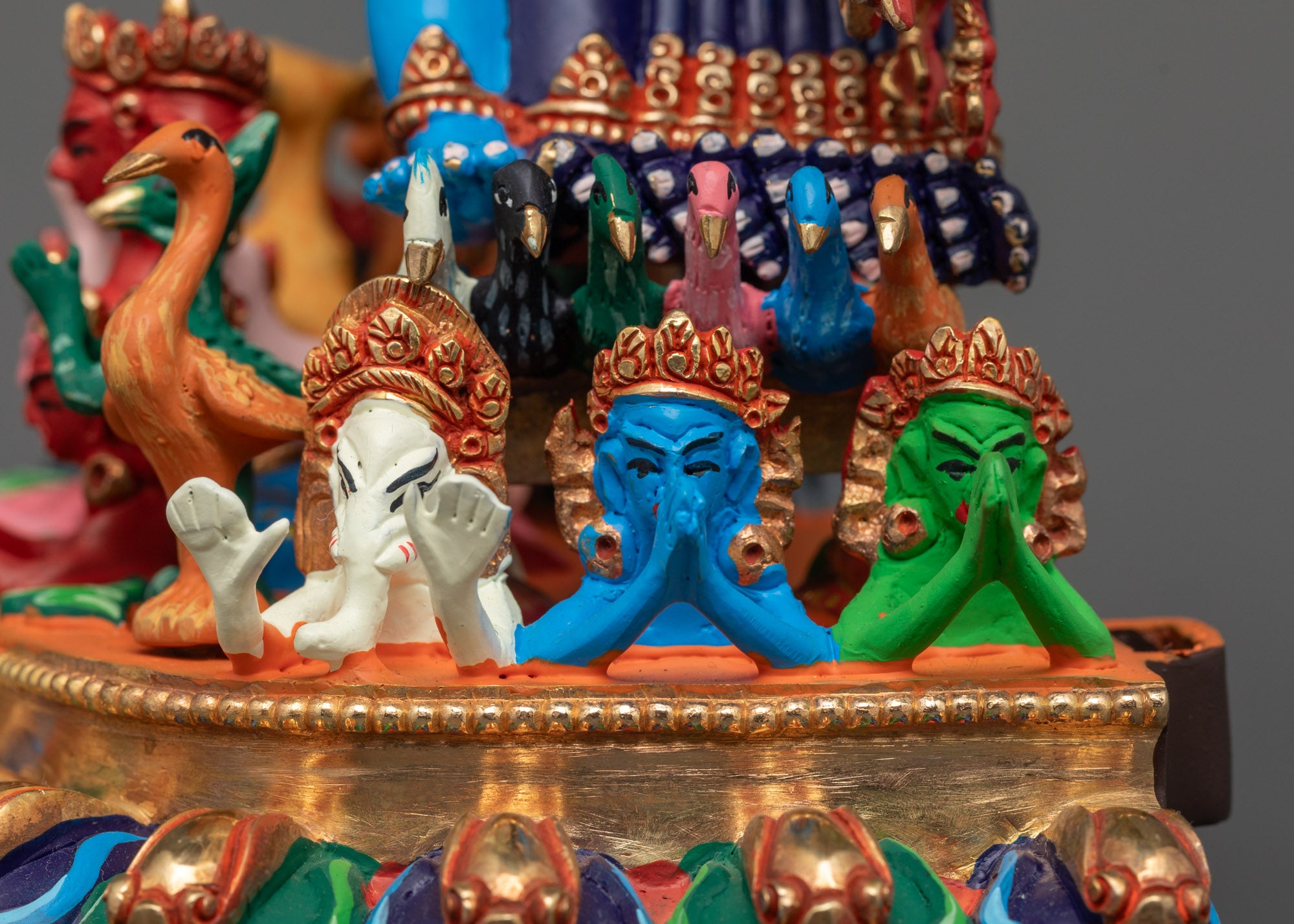 Tibetan Yamantaka Statue | Handcrafted Dark Blue Sculpture