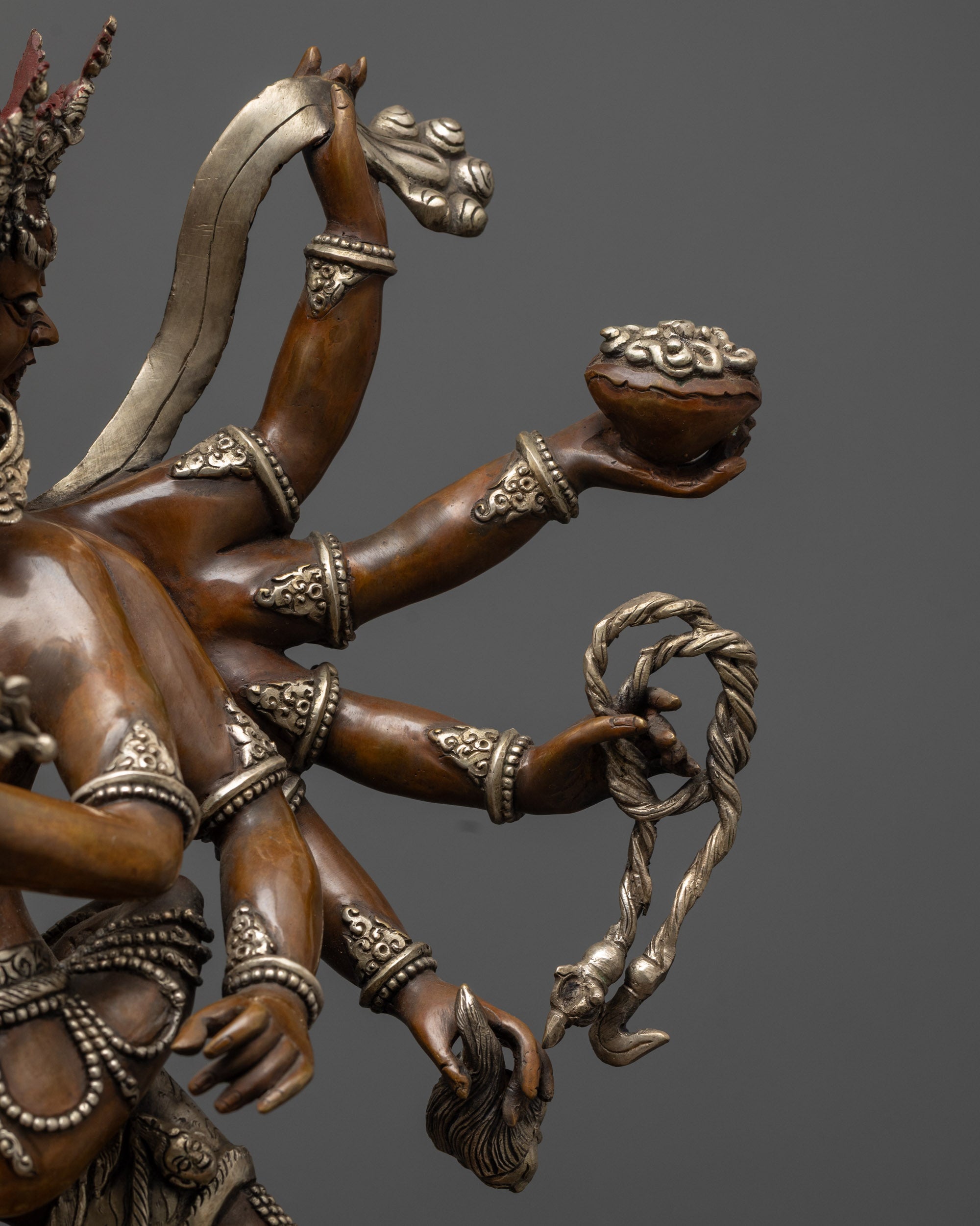 Oxidized Tantra Kalachakra Statue | Wheel of Time Deity for Rituals