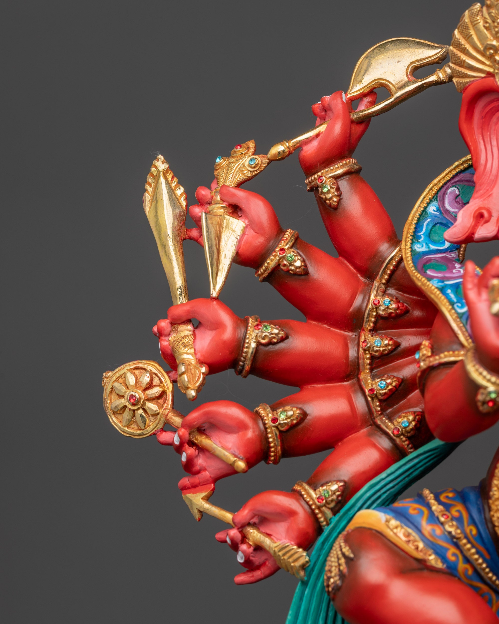 Premium Standing Rakta Ganesh Statue | Himalayan Nepalese Sacred Art