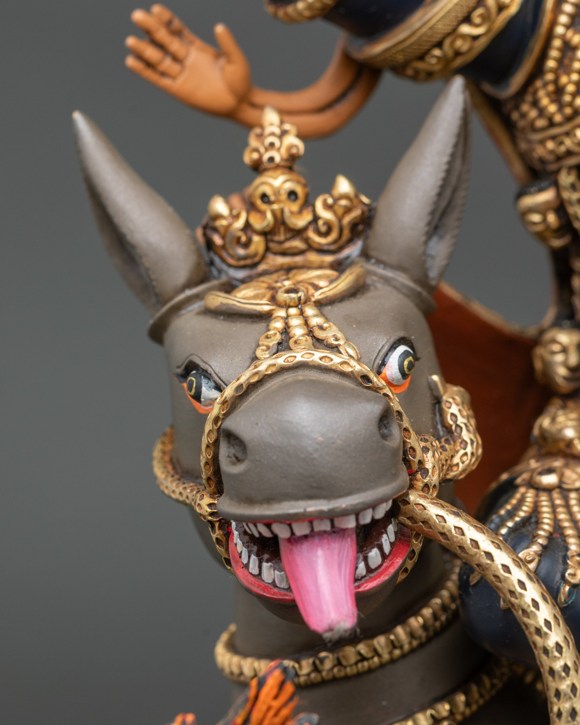 Palden Lhamo Statue | Hand-Painted Tibetan Buddhist Sculpture