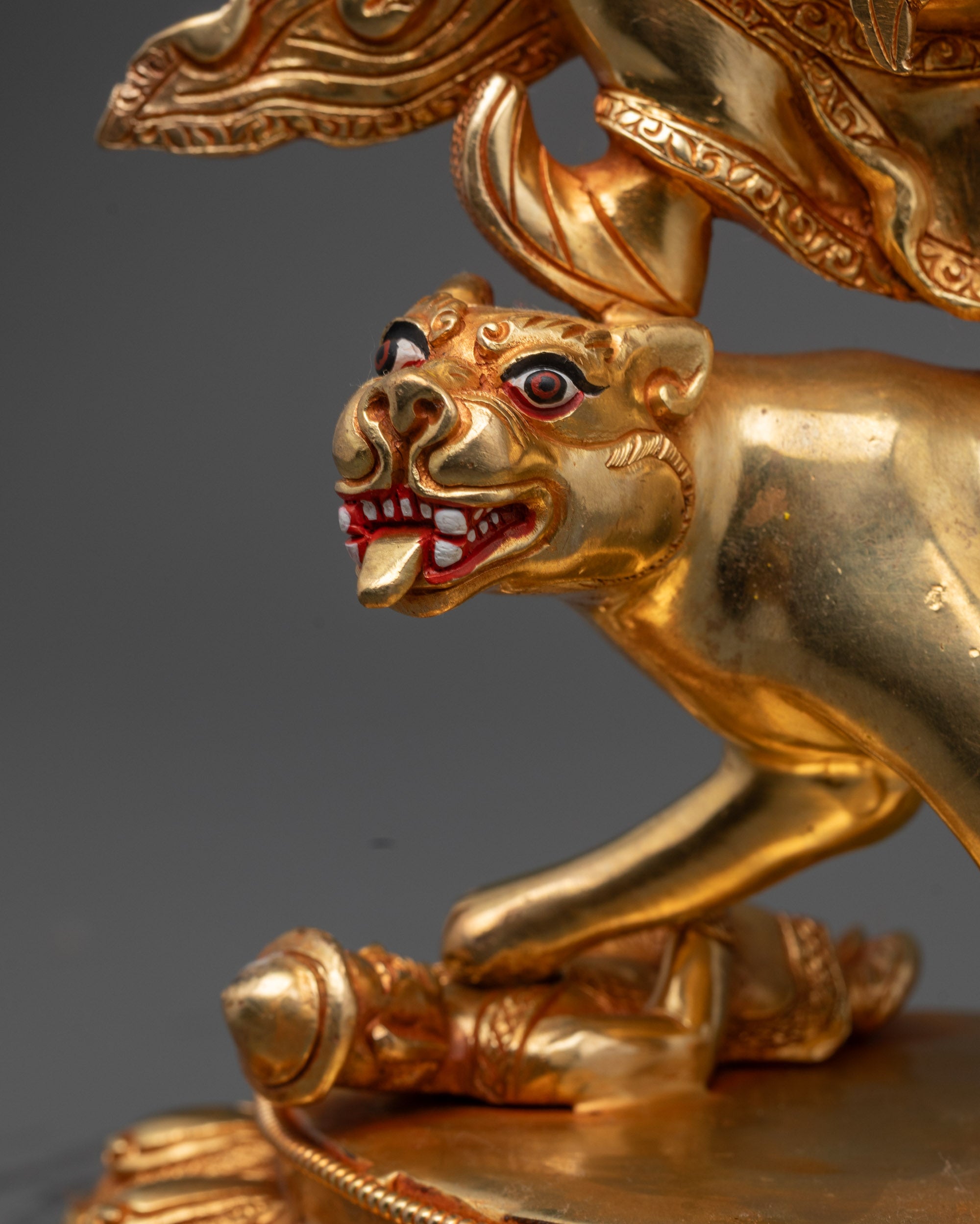 Wrathful Protector Dorje Drolo Sculpture | 24K Gold-Fire Gilded Statue