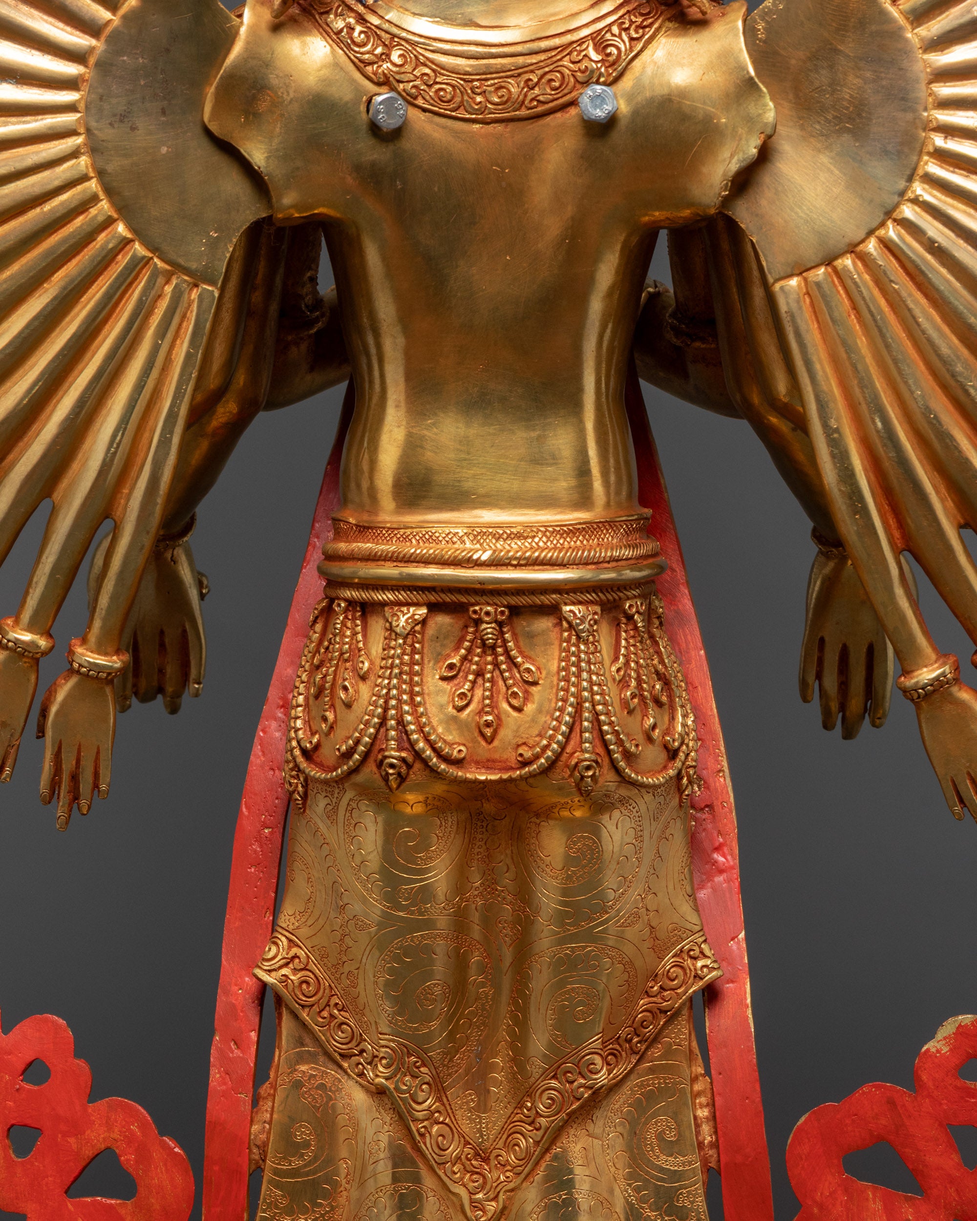 1000-Armed Chenrezig Statue | 24K Gold-Gilded Buddhist Deity Sculpture