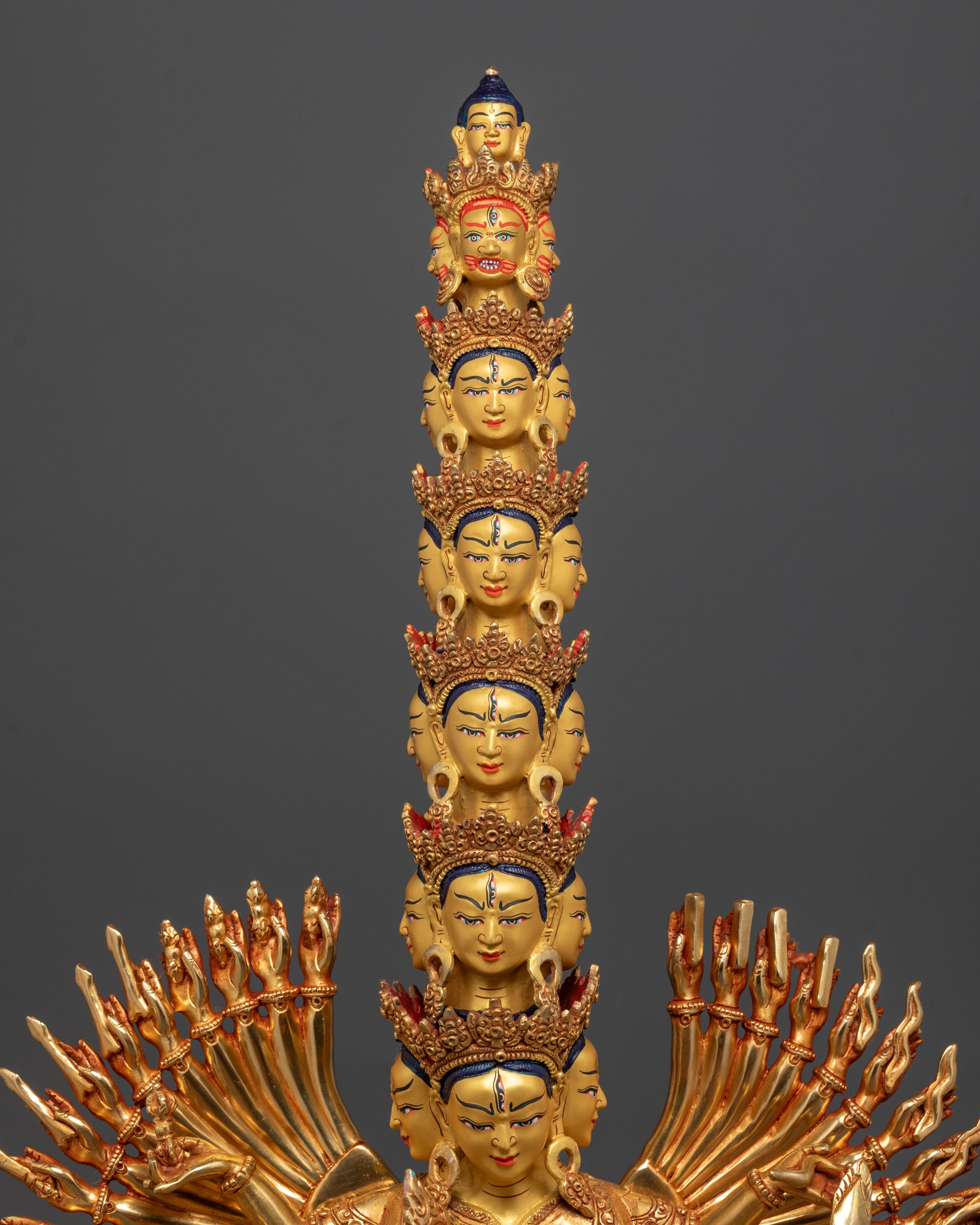 Handcrafted 1000-Armed Dukar Statue | Traditional Buddhist Artwork