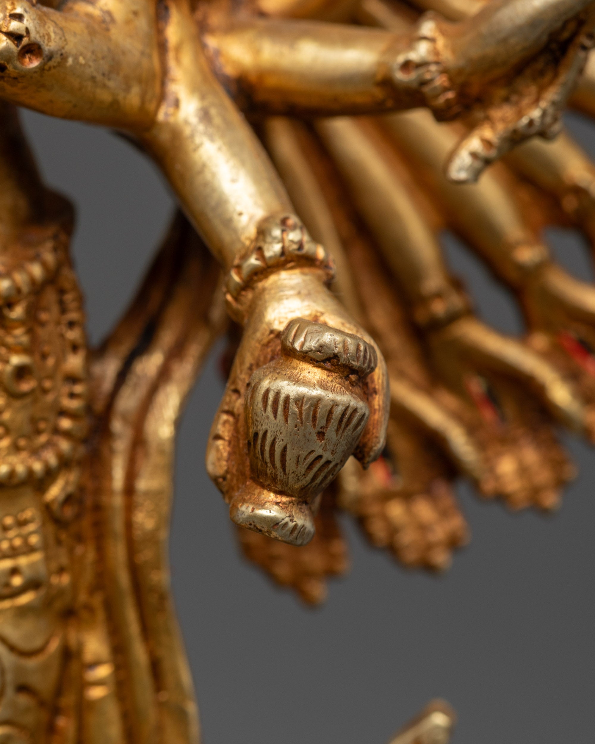 1000-Armed Chenrezig Statue | 24K Gold-Fire Gilded Spiritual Sculpture