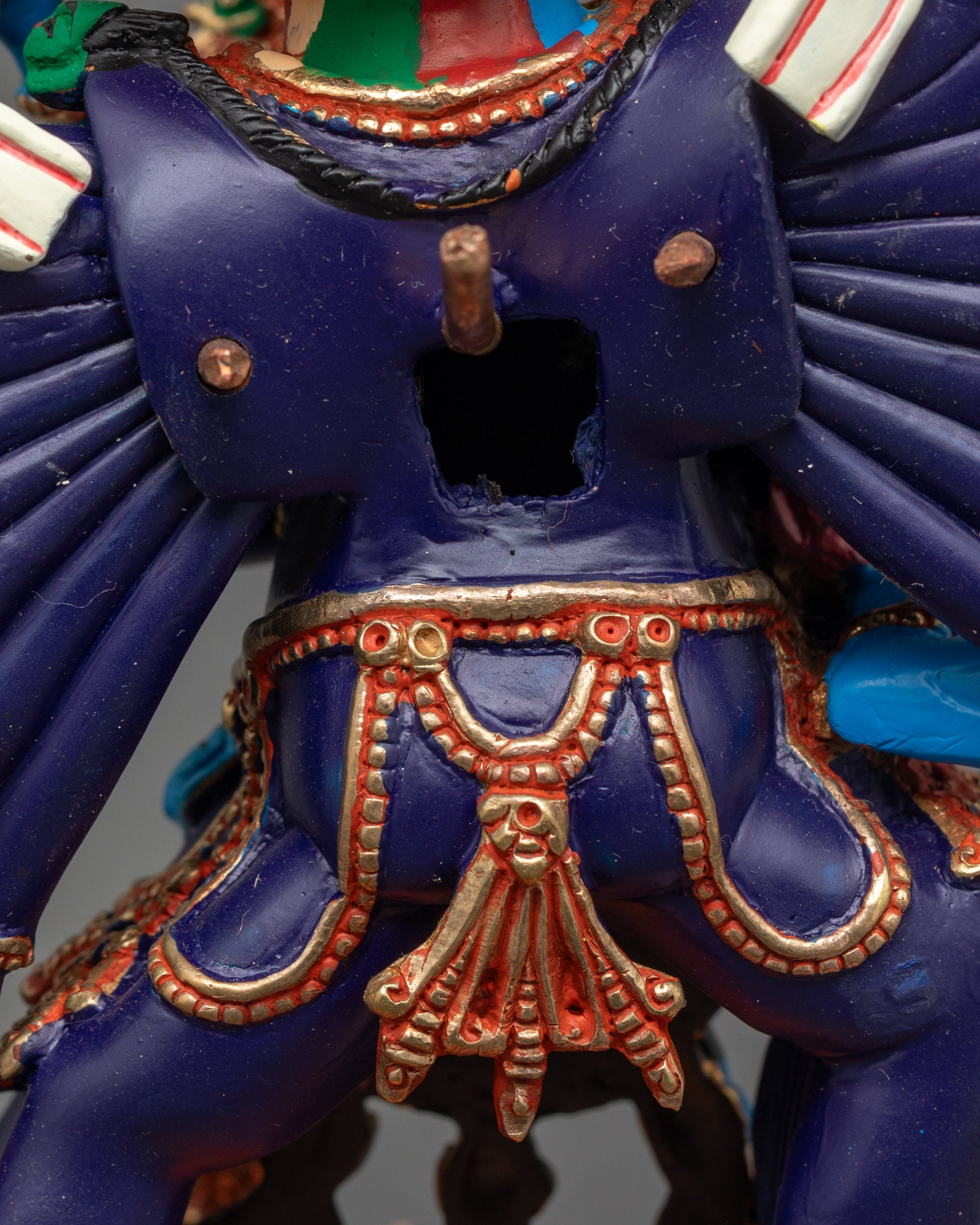 Tibetan Yamantaka Statue | Handcrafted Dark Blue Sculpture