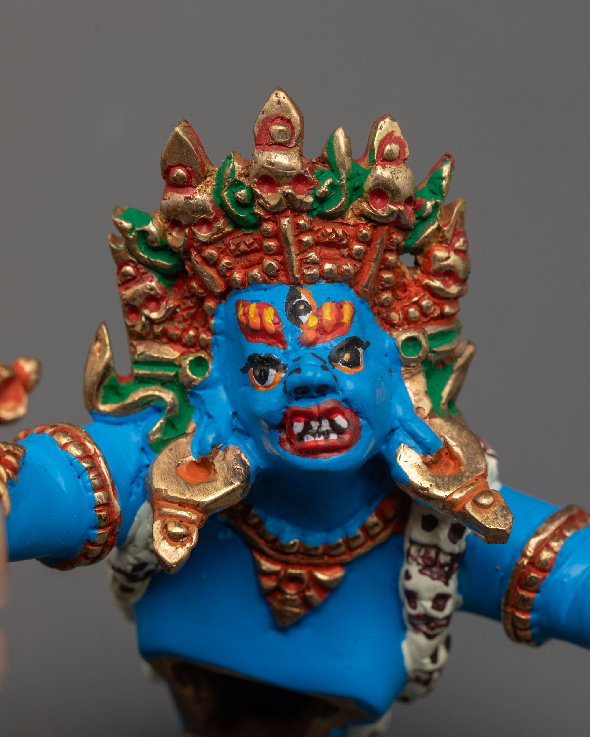 Tibetan Yamantaka Statue | Handcrafted Dark Blue Sculpture