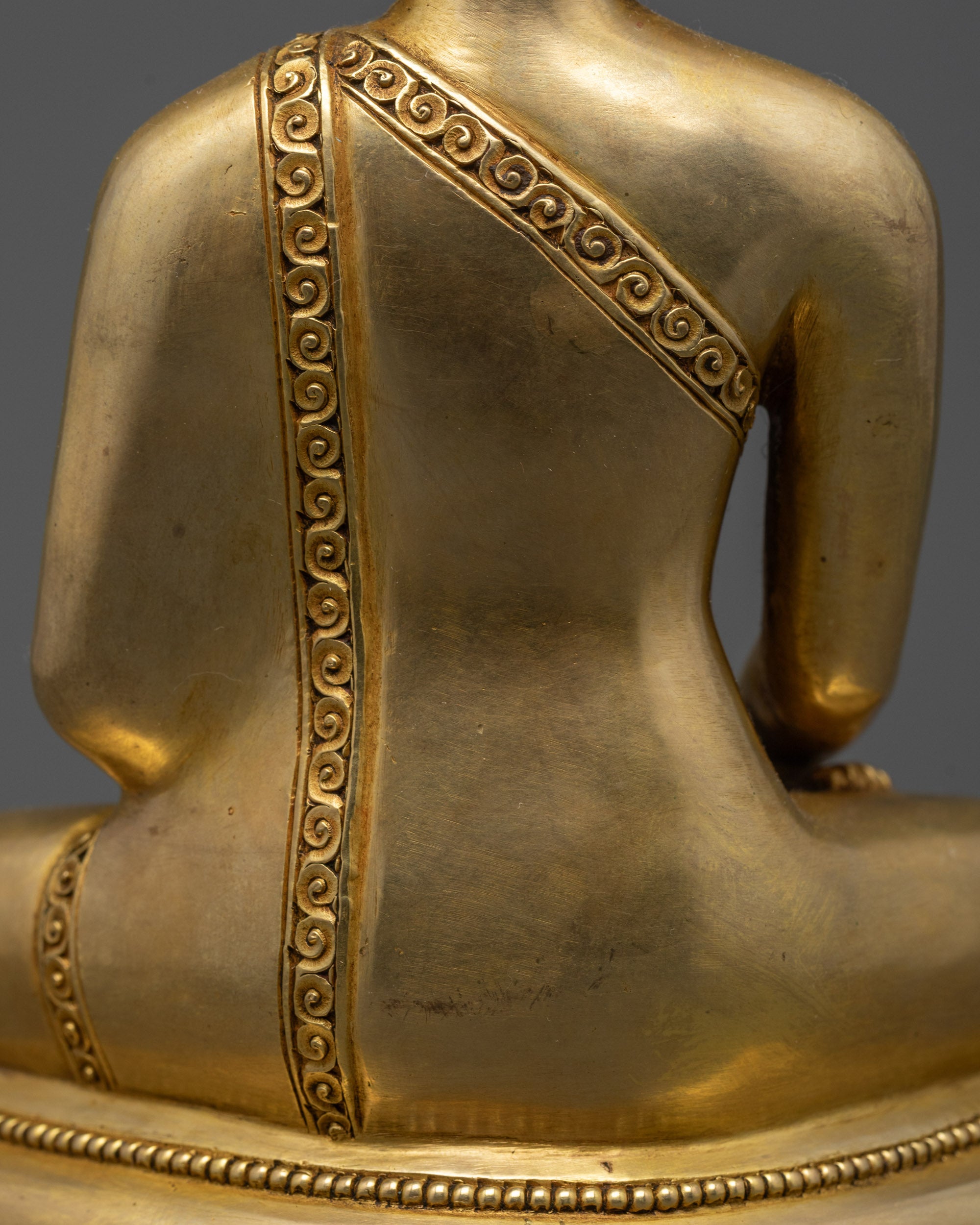 Sacred Gold Fire-Gilded Shakyamuni Buddha Sculpture | Spiritual Art
