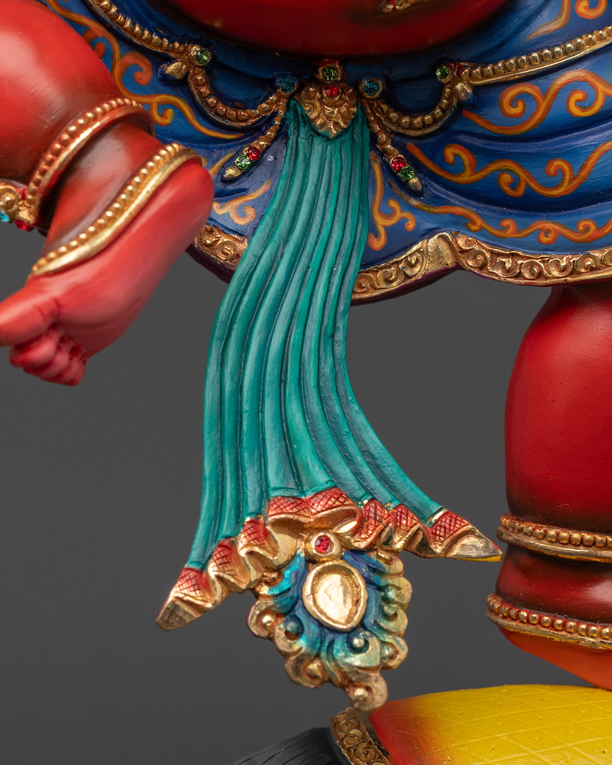 Premium Standing Rakta Ganesh Statue | Himalayan Nepalese Sacred Art