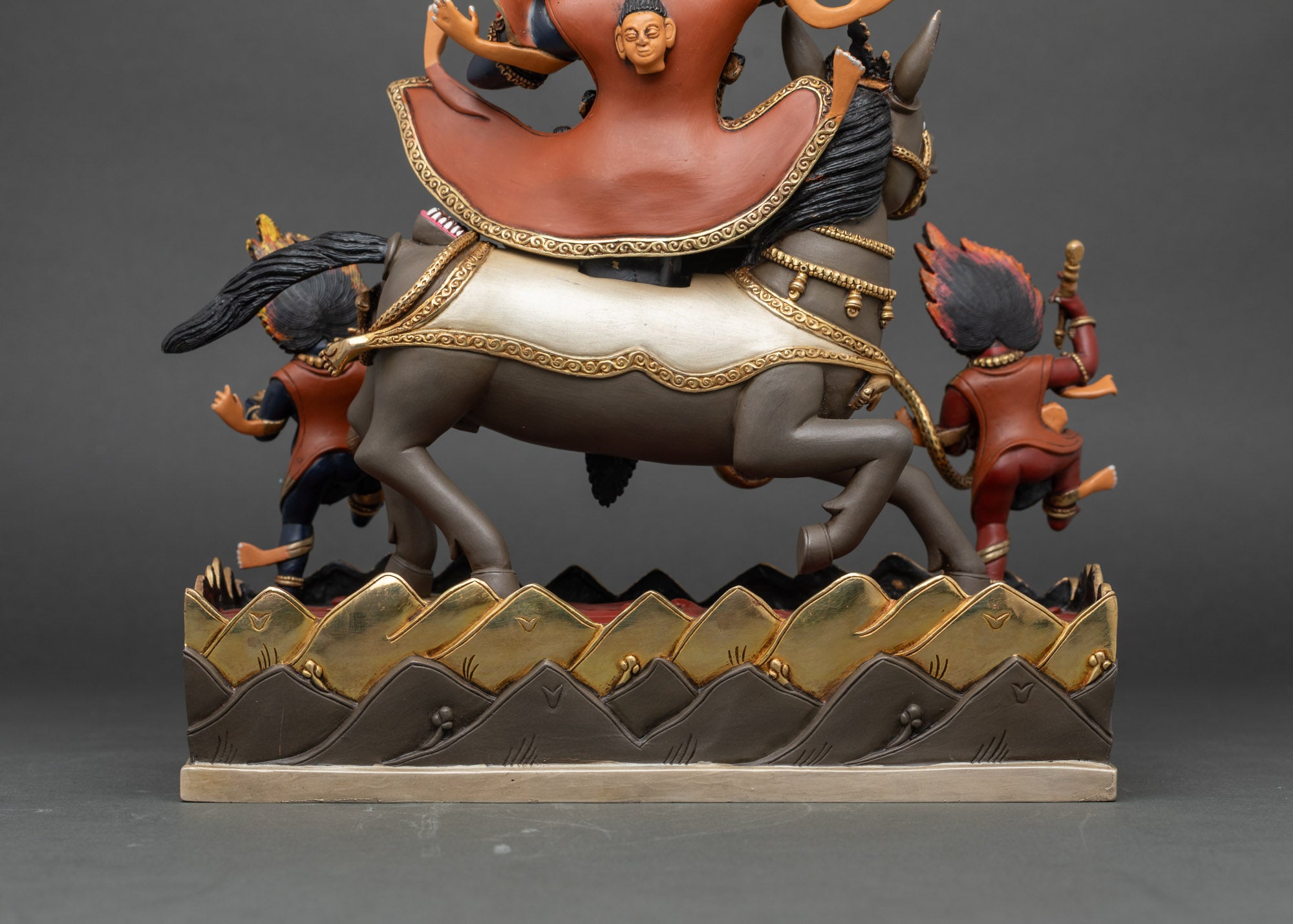Palden Lhamo Statue | Hand-Painted Tibetan Buddhist Sculpture
