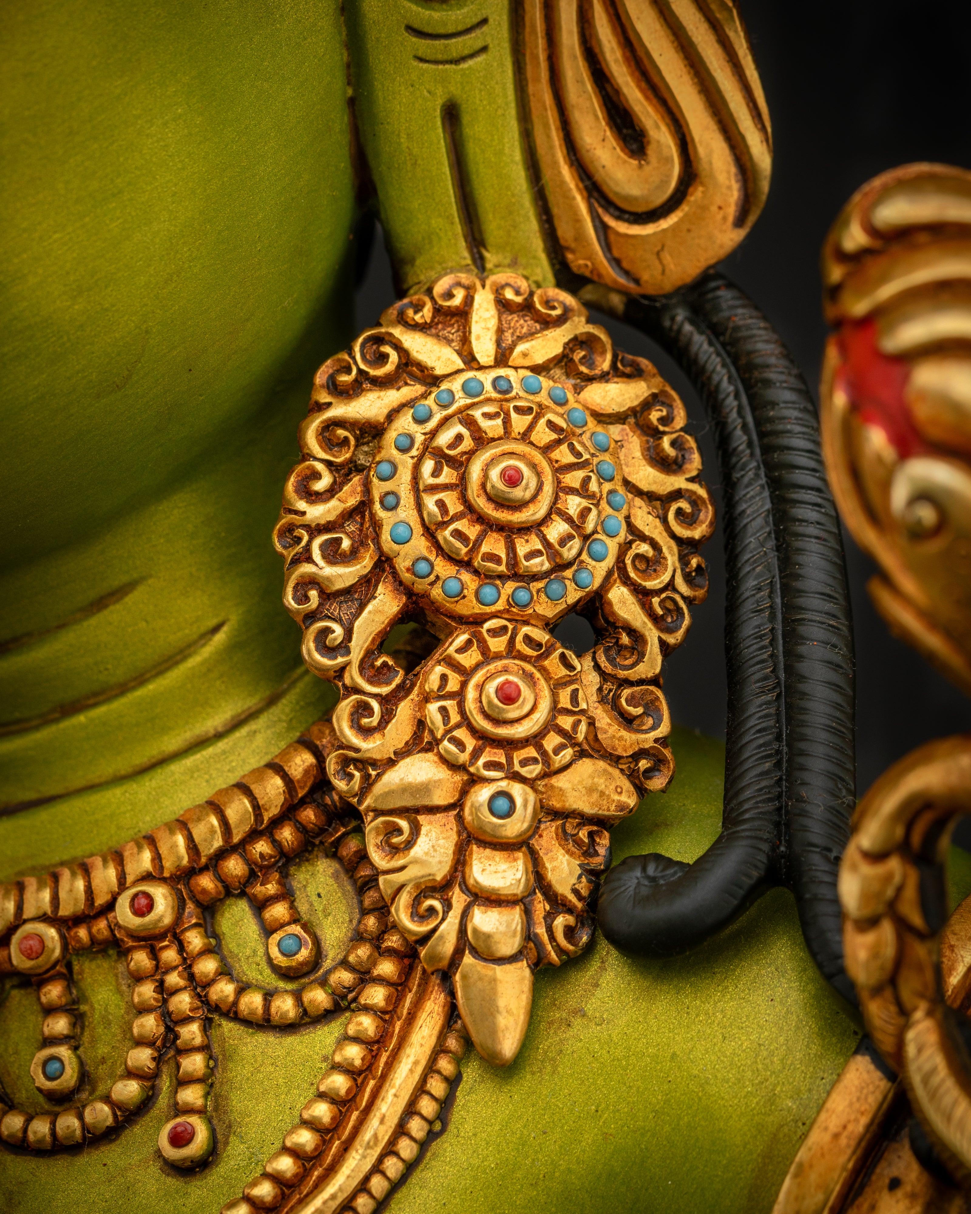 Handcrafted Green Tara Statue | Protector Deity for Personal Shrine