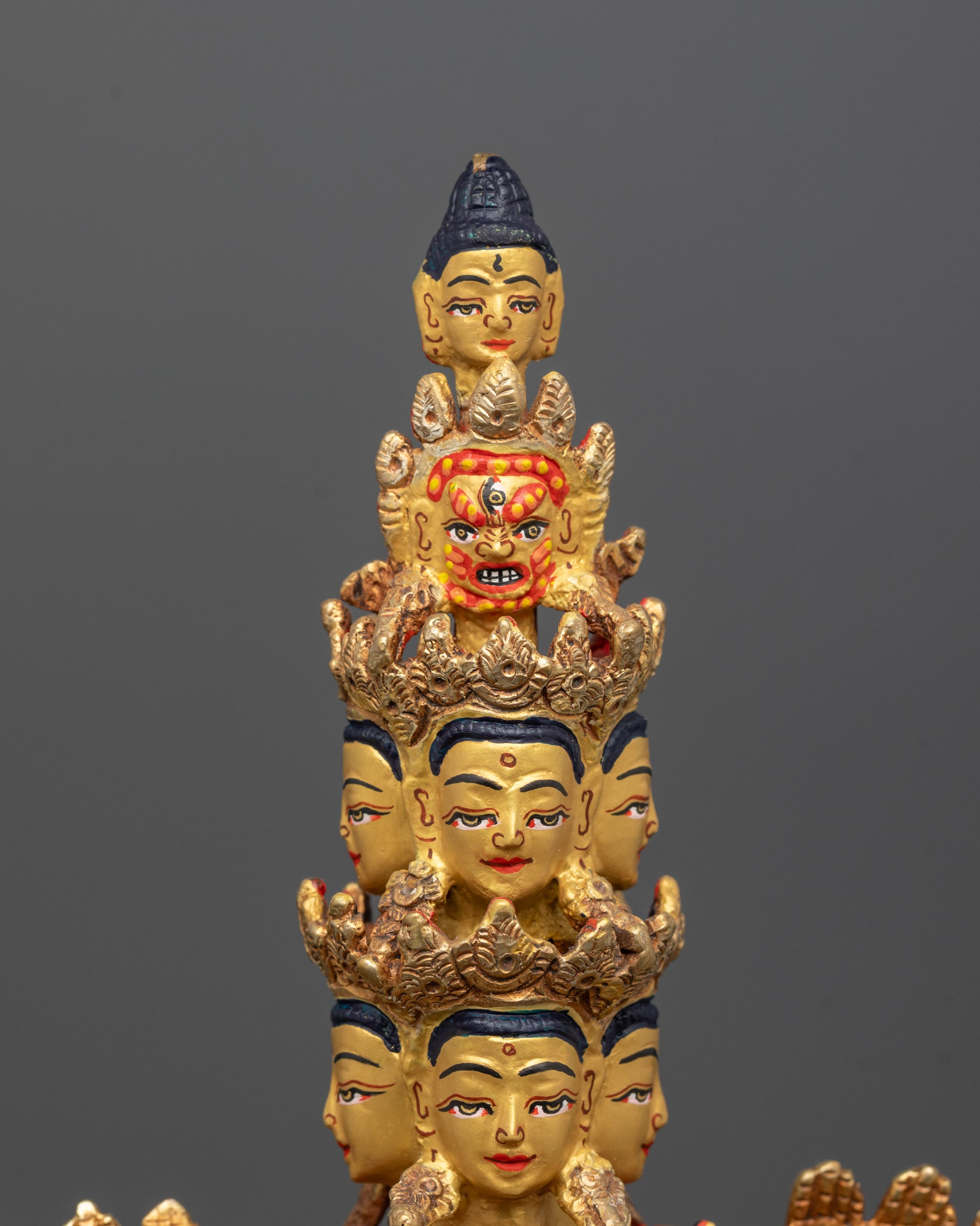 1000-Armed Chenrezig Statue | 24K Gold-Fire Gilded Spiritual Sculpture
