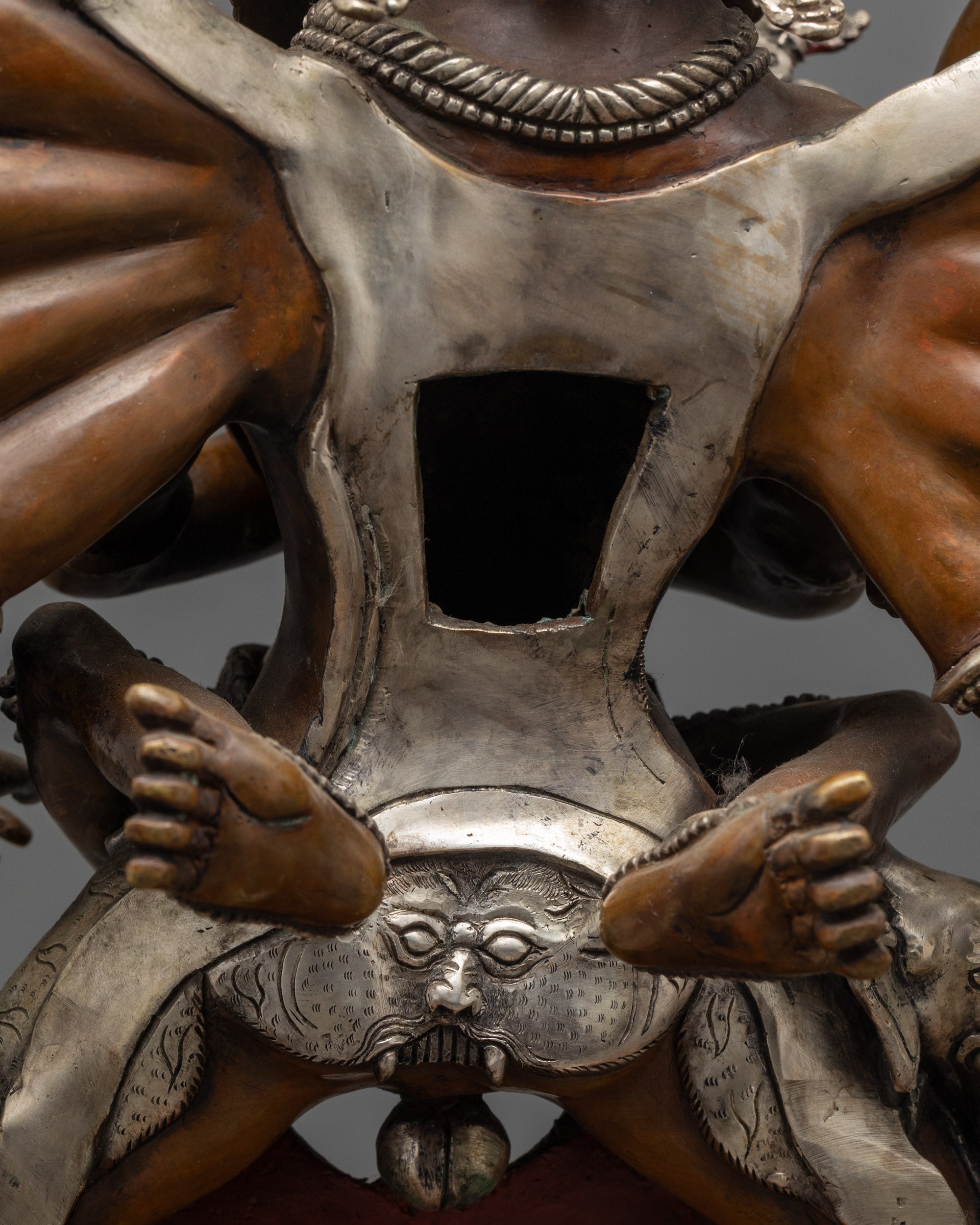 Oxidized Tantra Kalachakra Statue | Wheel of Time Deity for Rituals