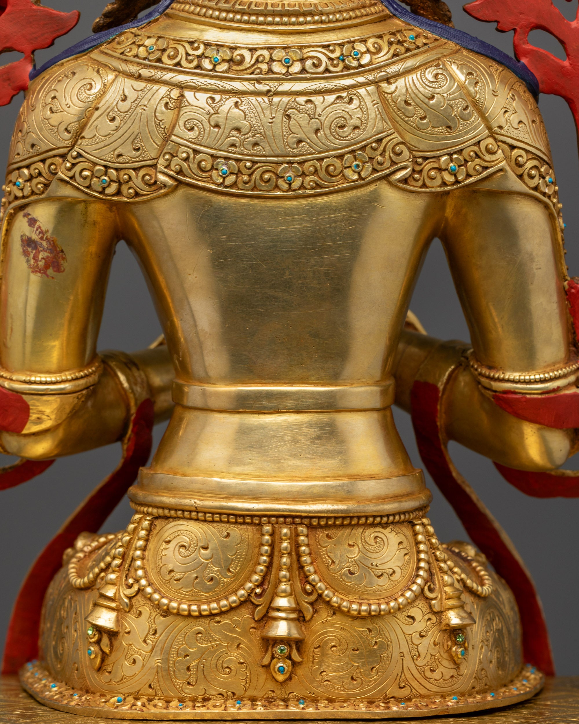 Maitreya Buddha Statue | Himalayan Artwork with 24K Gold-Gilded Face