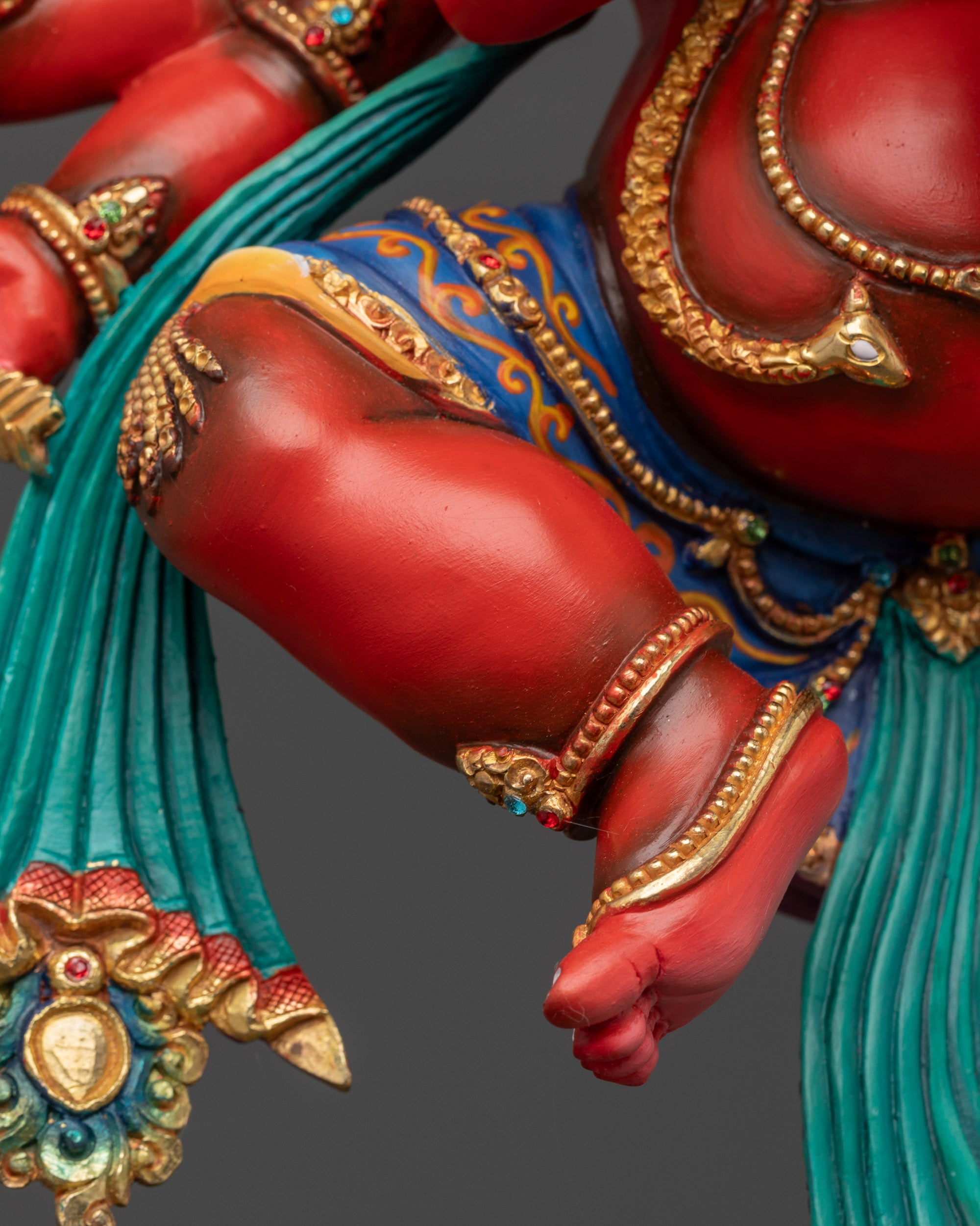 Premium Standing Rakta Ganesh Statue | Himalayan Nepalese Sacred Art