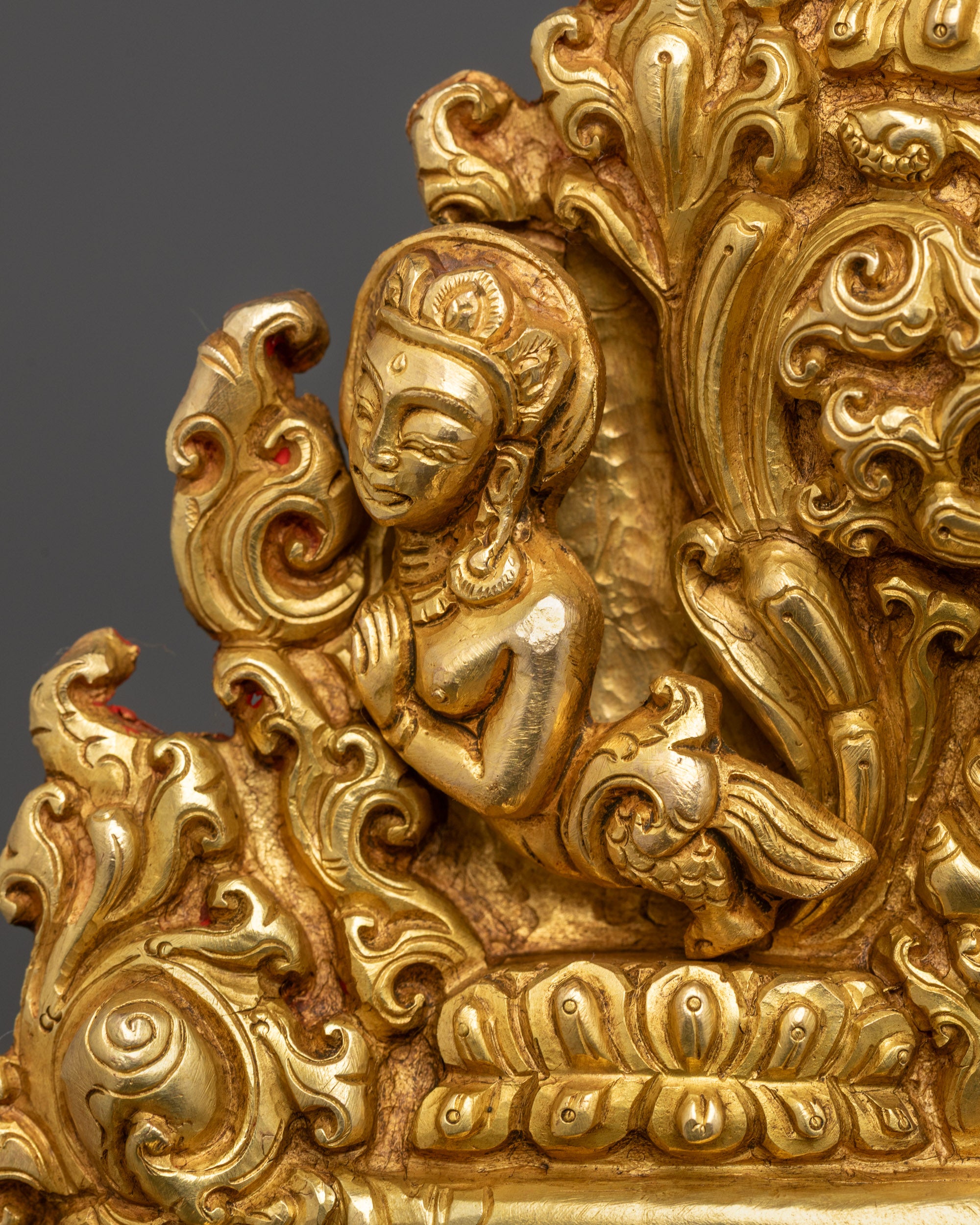 Maitreya Buddha Statue | Himalayan Artwork with 24K Gold-Gilded Face