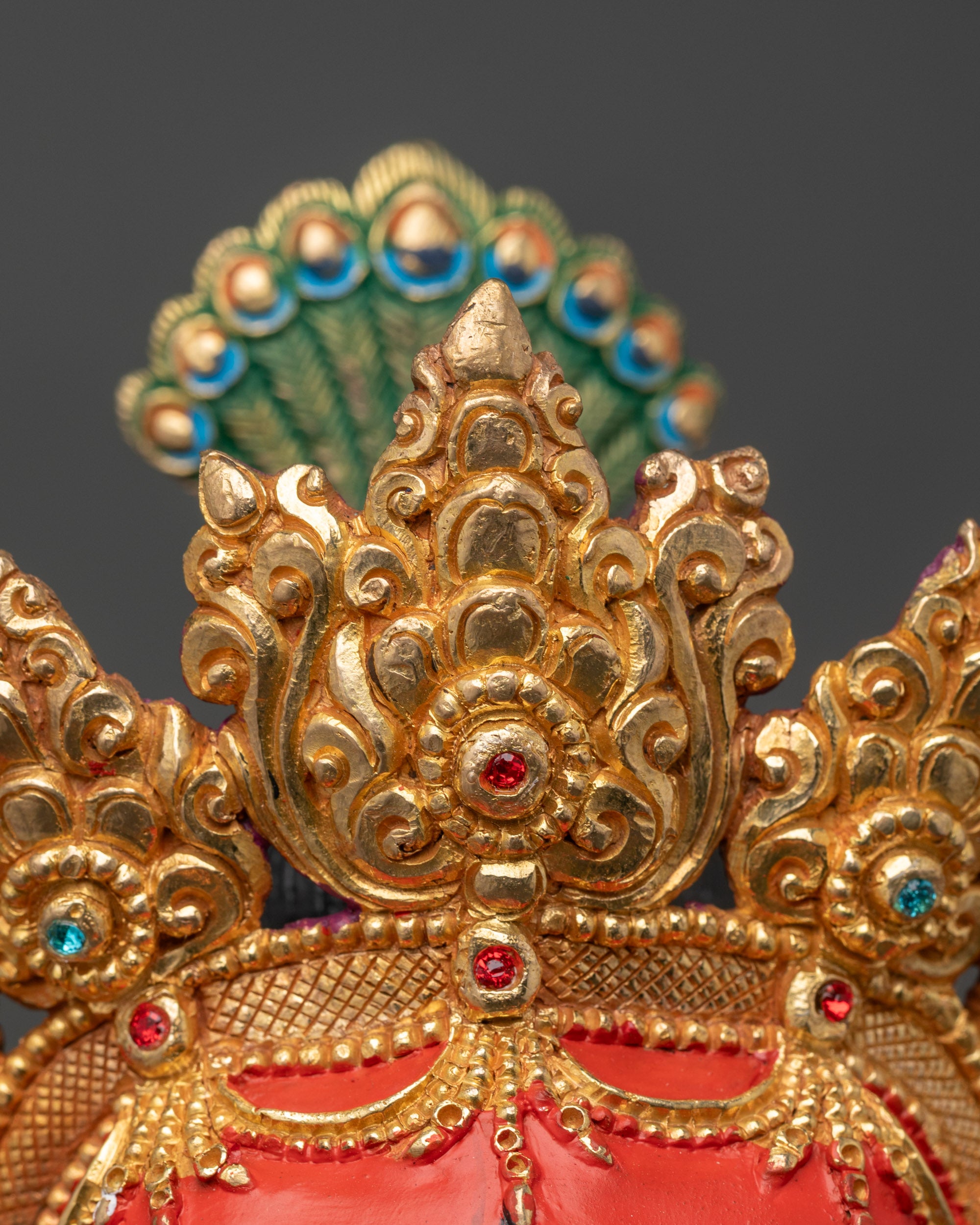 Premium Standing Rakta Ganesh Statue | Himalayan Nepalese Sacred Art