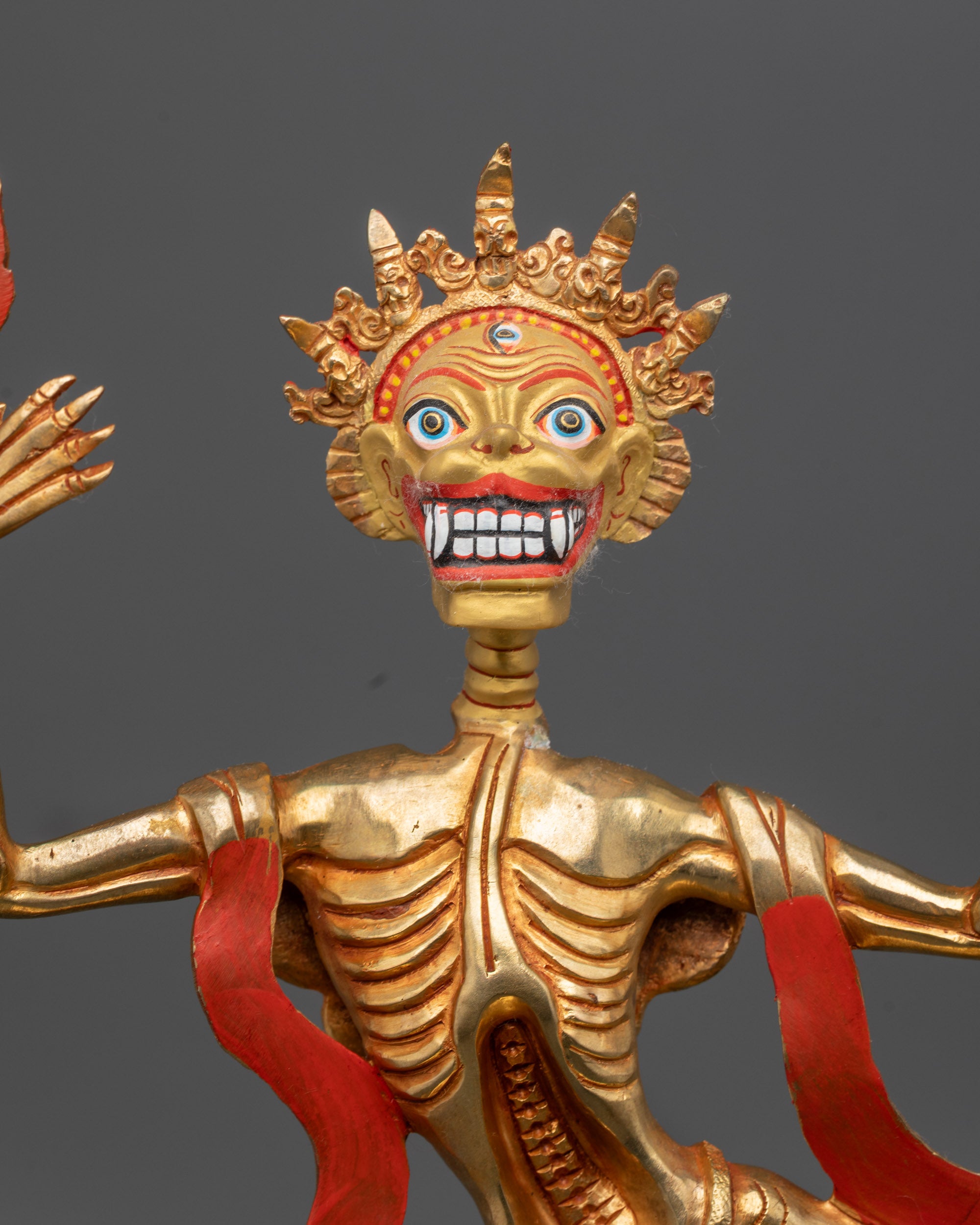 Skeleton Deity Chitipati Sculpture | Traditional Nepalese Buddhist Art