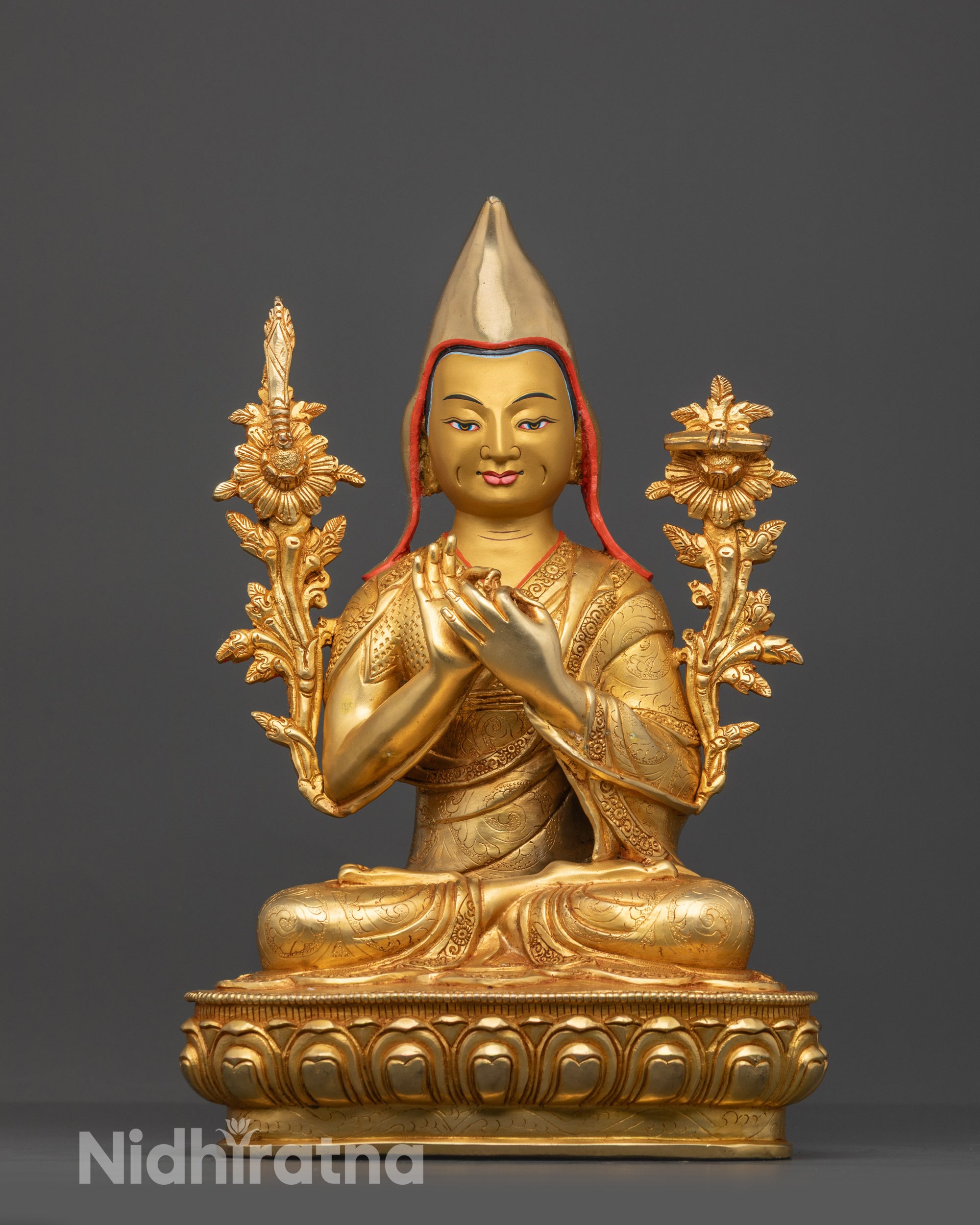 Lama Je Tsongkhapa Set | Handcrafted Buddhist Icons from Nepal