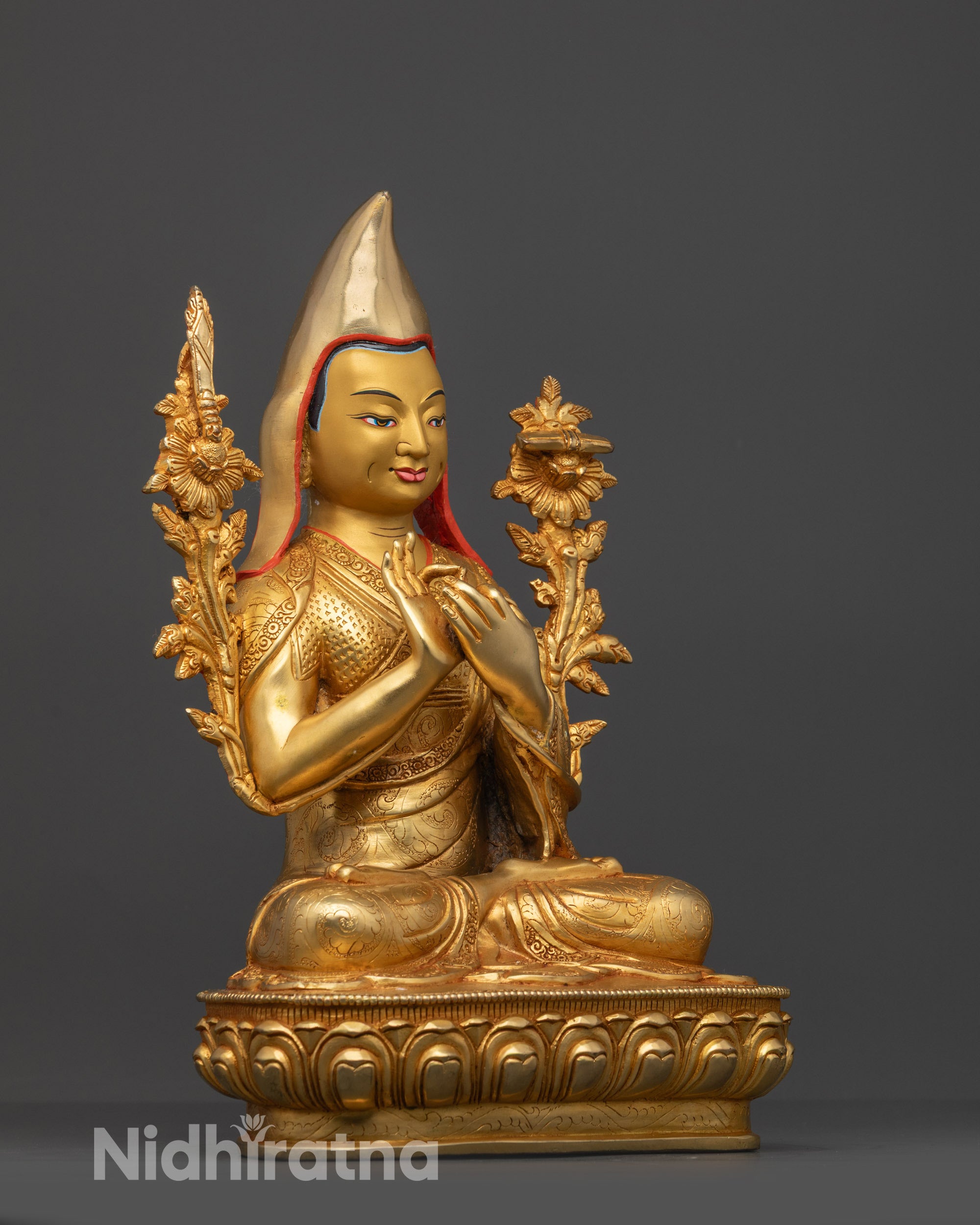 Lama Je Tsongkhapa Set | Handcrafted Buddhist Icons from Nepal