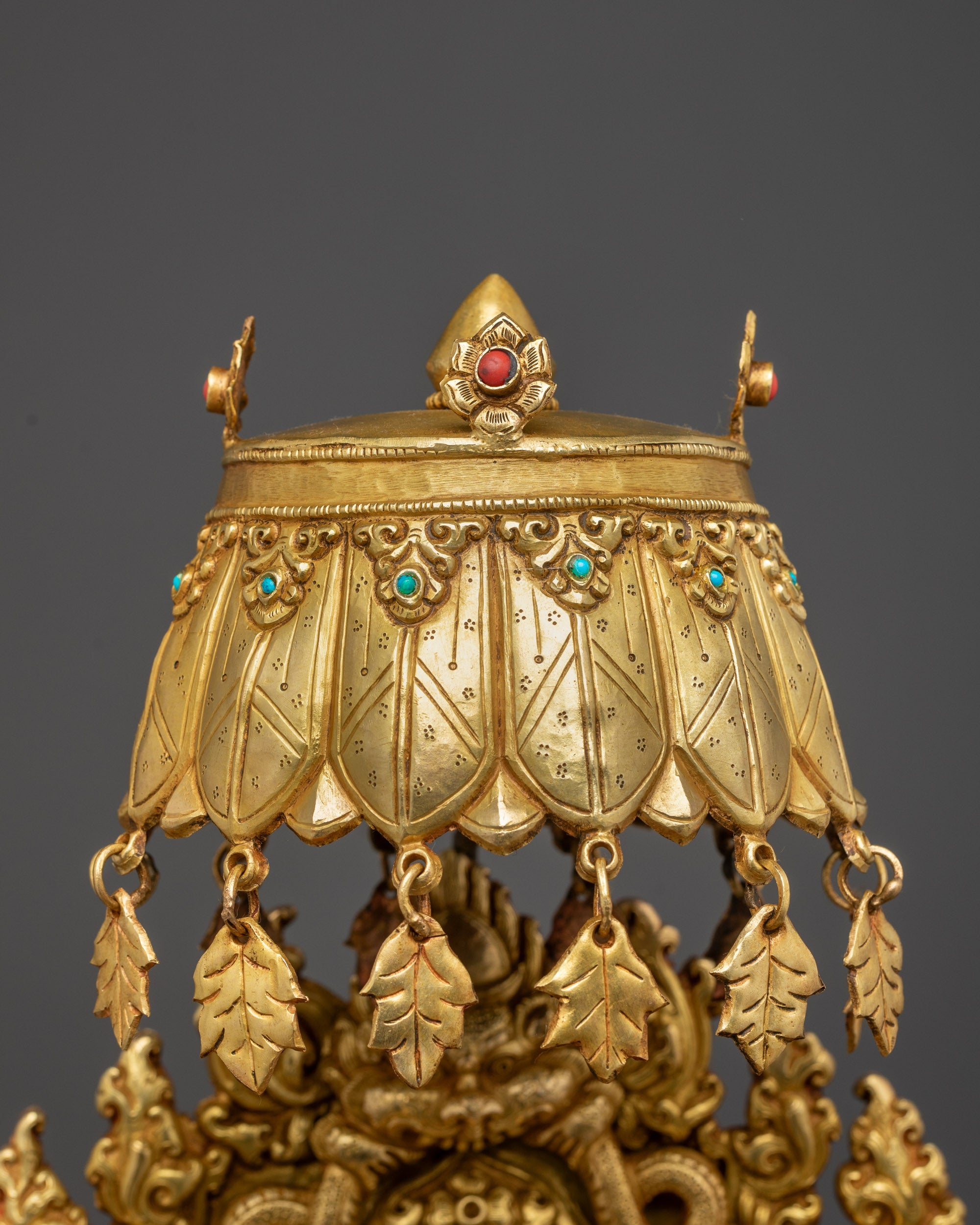 Maitreya Buddha Statue | Himalayan Artwork with 24K Gold-Gilded Face