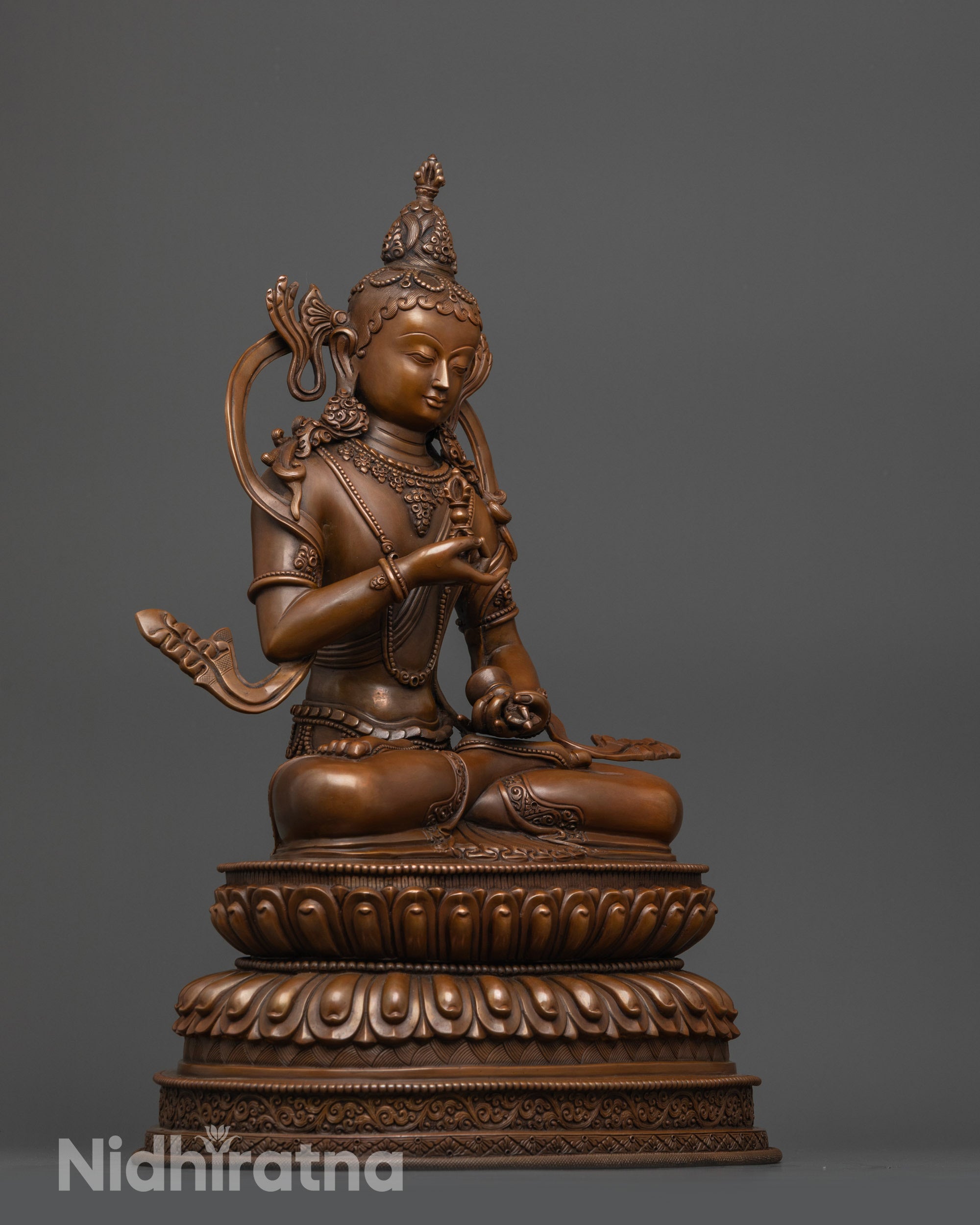 Traditional Oxidized Vajrasattva Statue | Buddhist God of Purification