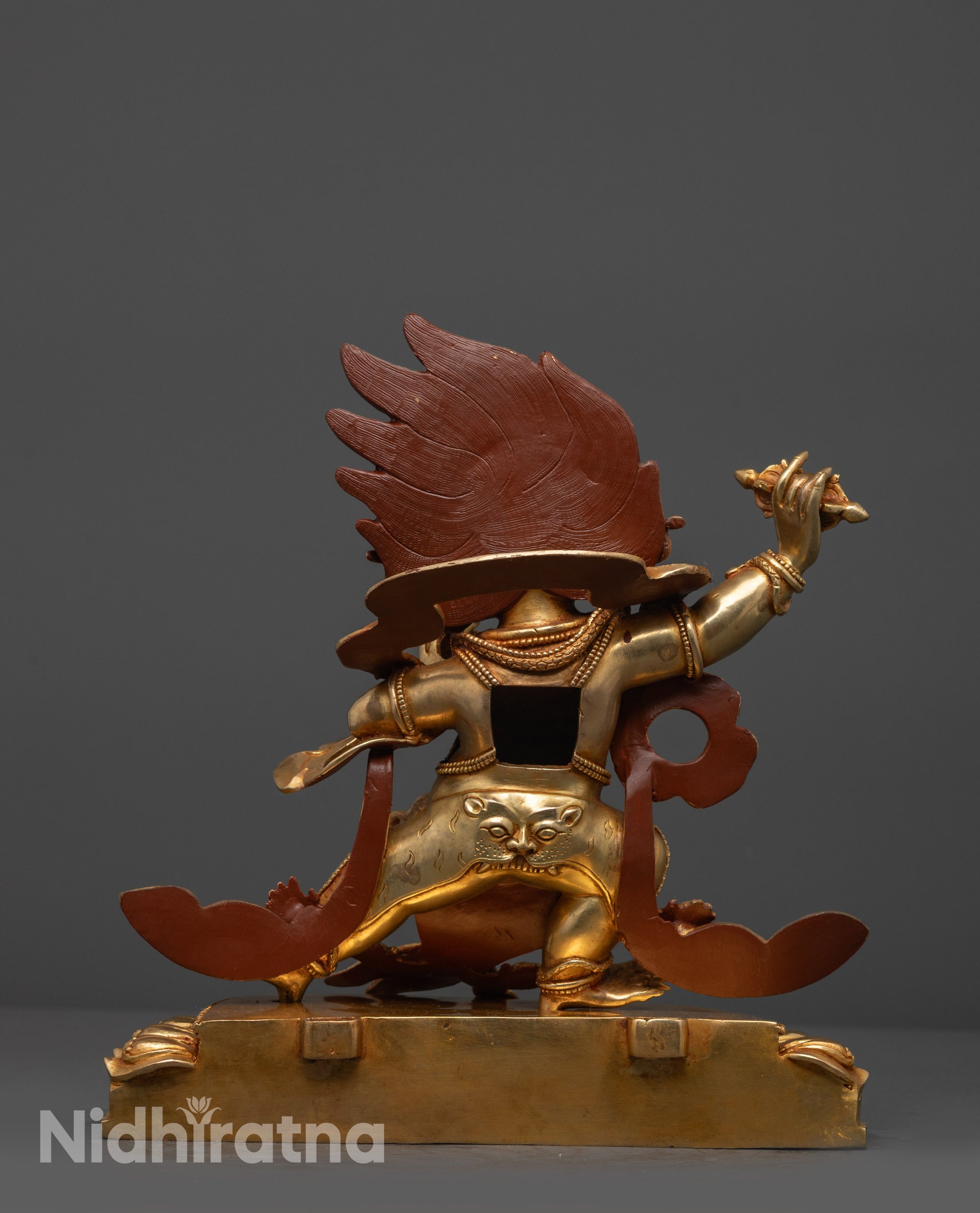 Wrathful Vajrapani Statue | 24K Gold-Gilded Guardian of Enlightenment