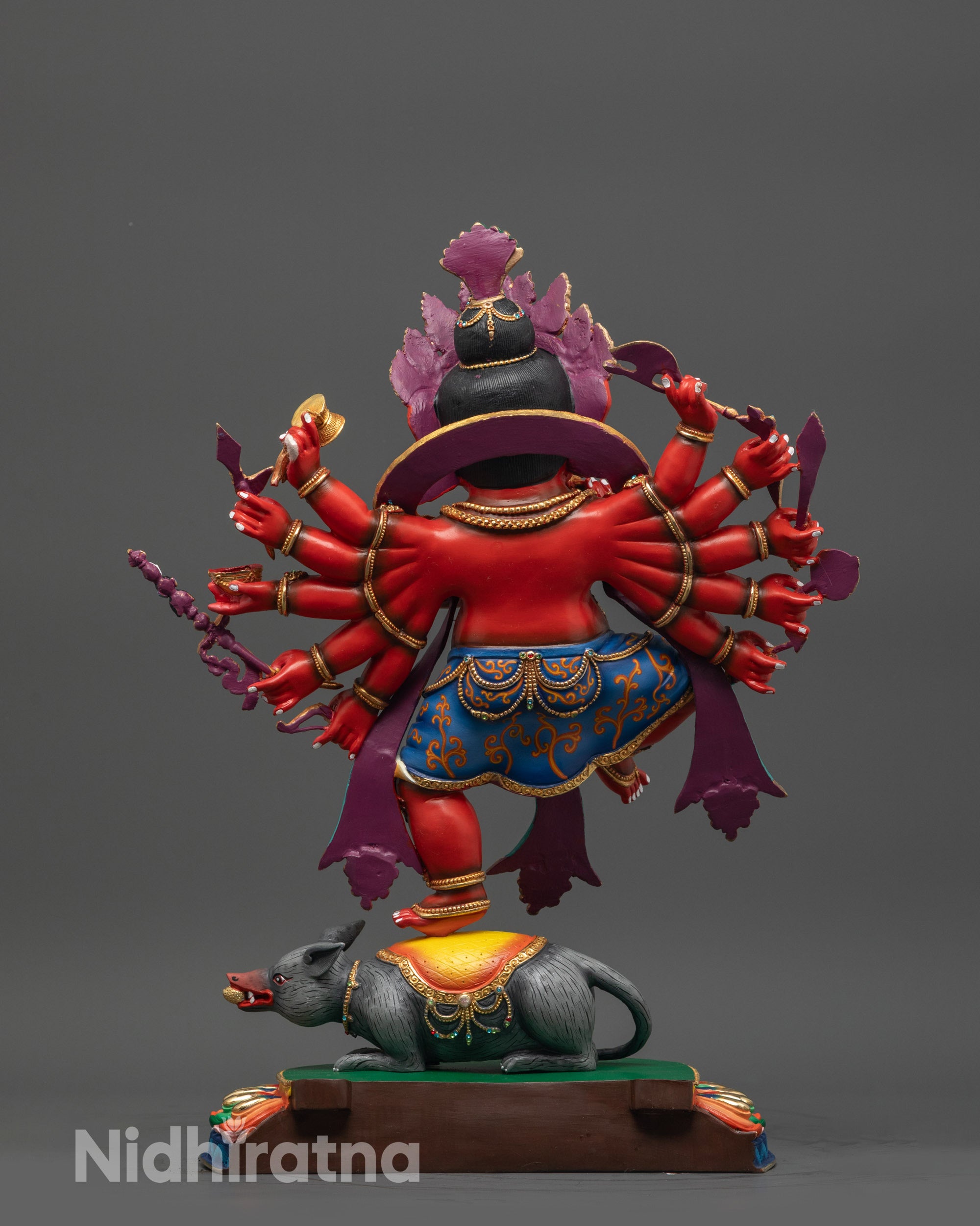 Red Hued Lord Ganesha Statue | Spiritual Decor and Divine Protector