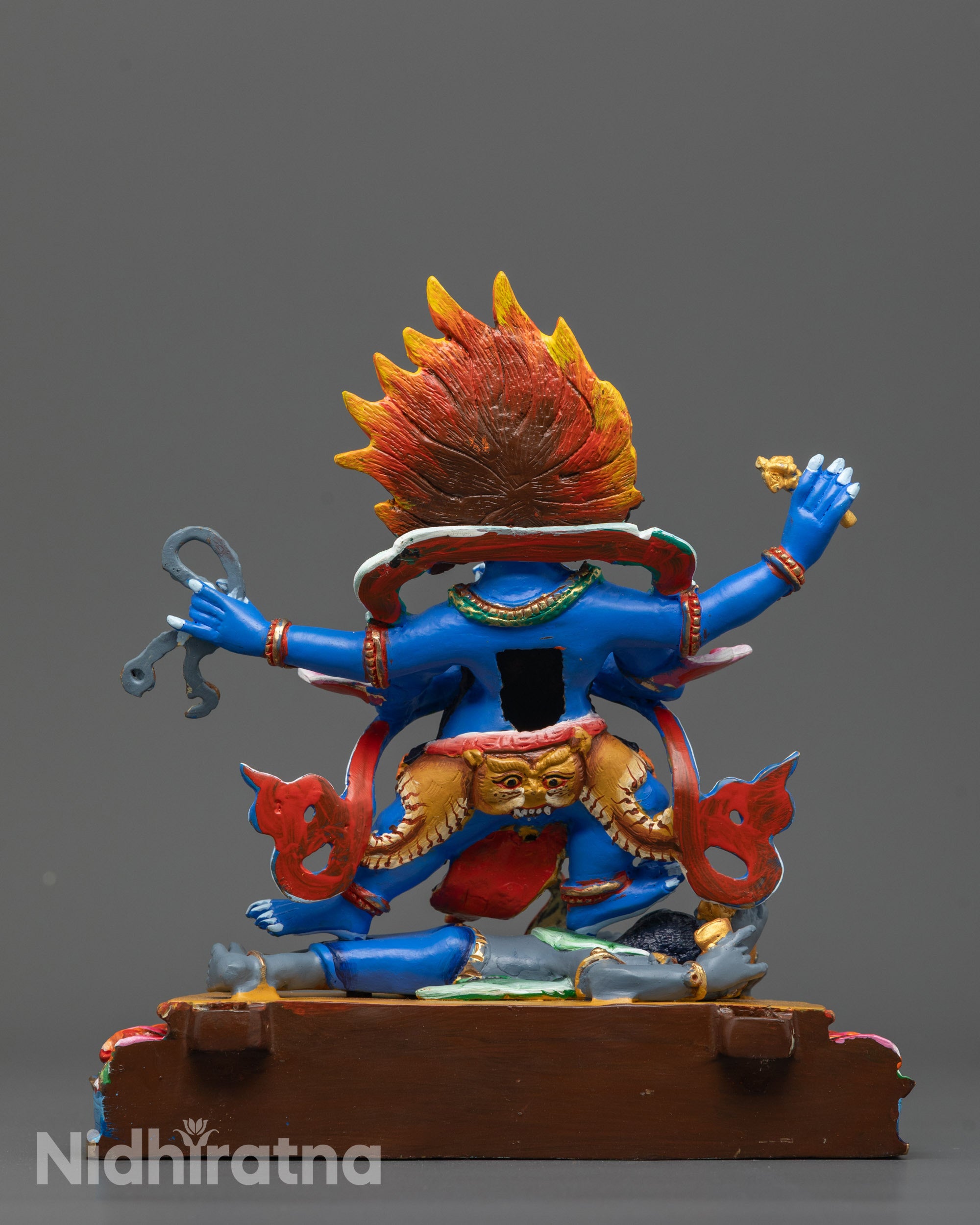 Colored Four-Armed Vajrapani Statue | Spiritual Buddhist Artwork