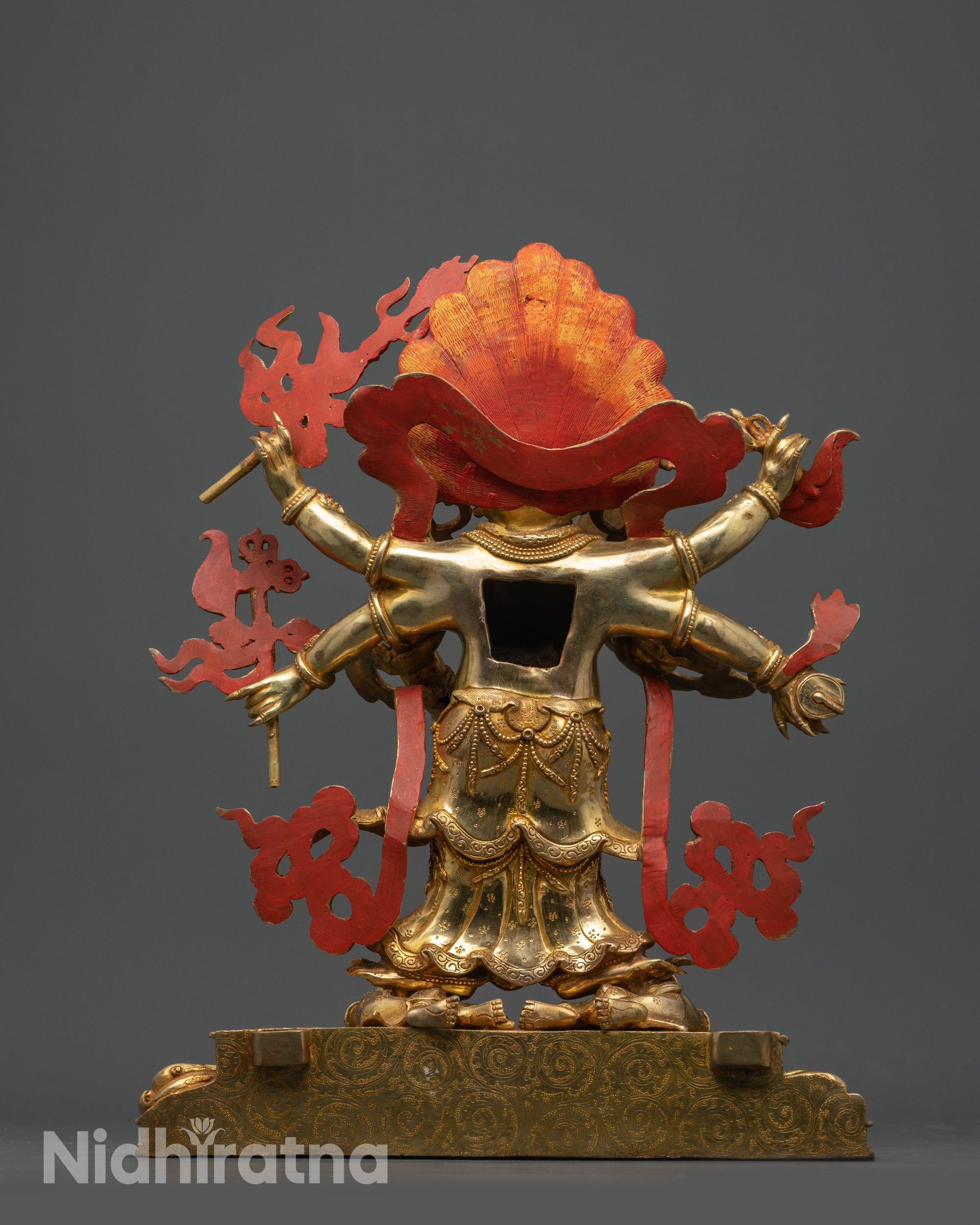 White Mahakala Statue from Nepal | Wrathful Deity for Meditation