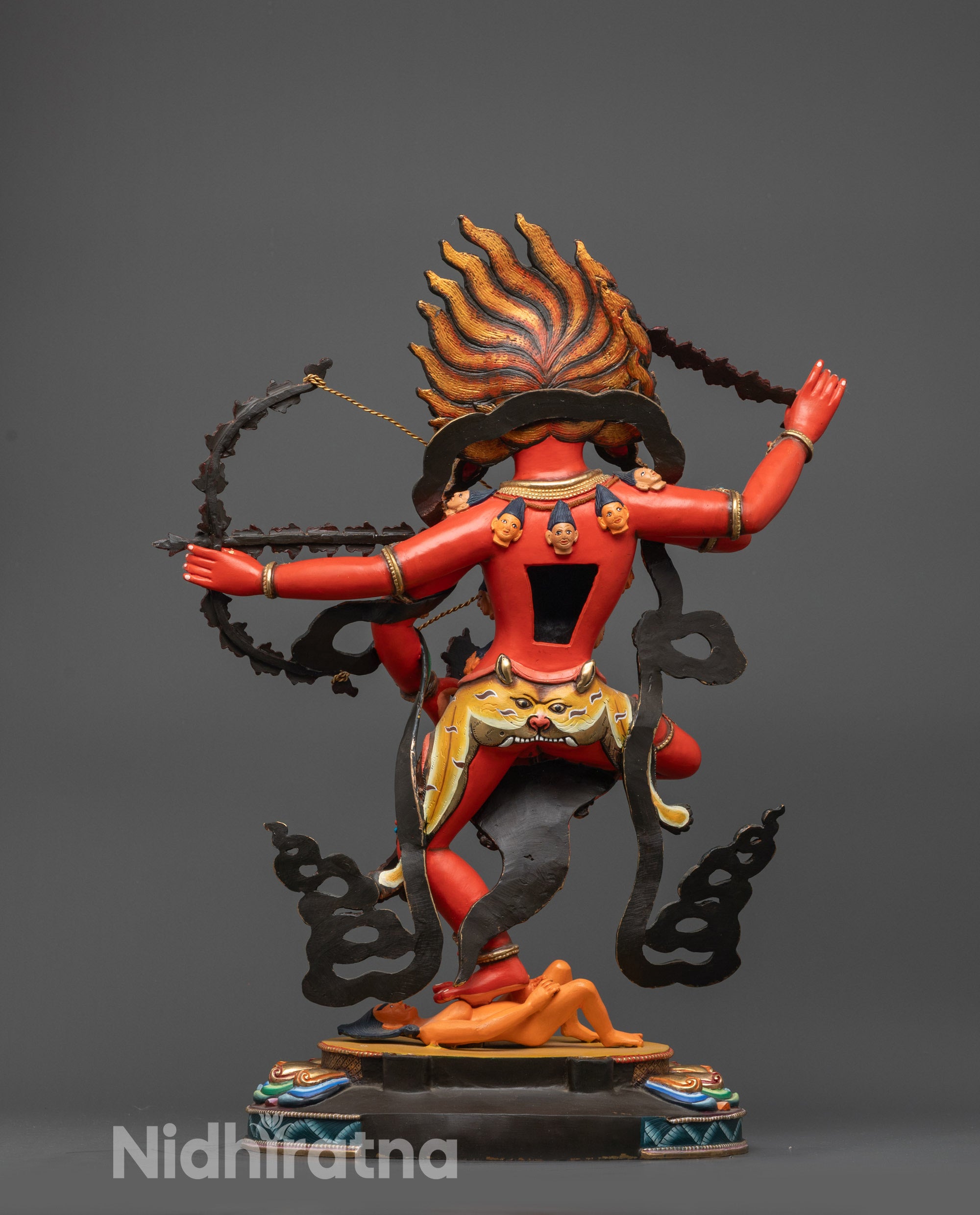 Red Kurukulla Statue | Hand-Carved Buddhist Dakini Sculpture