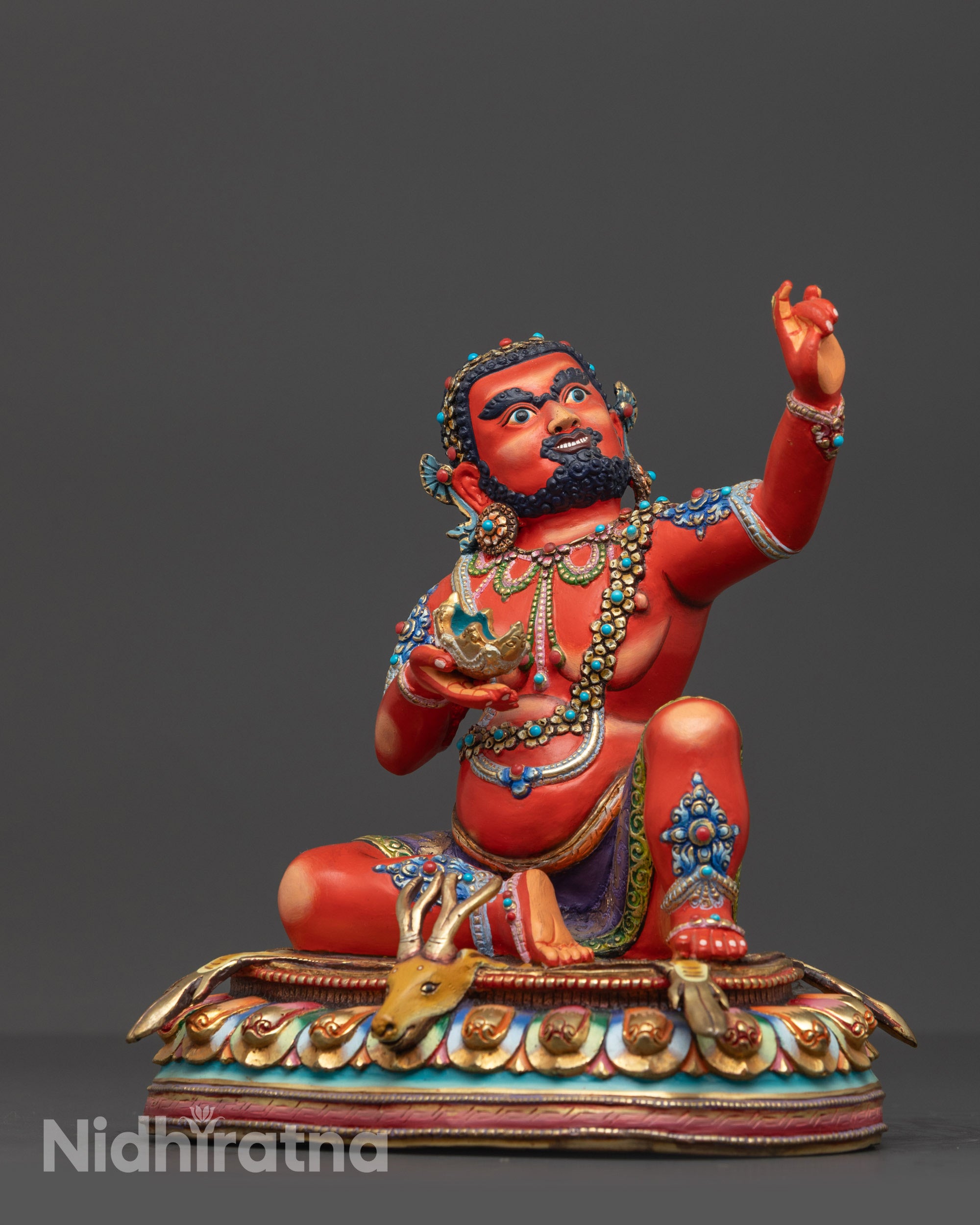Red Hued Virupa Statue | Spiritual Sculpture for Spiritual Altars