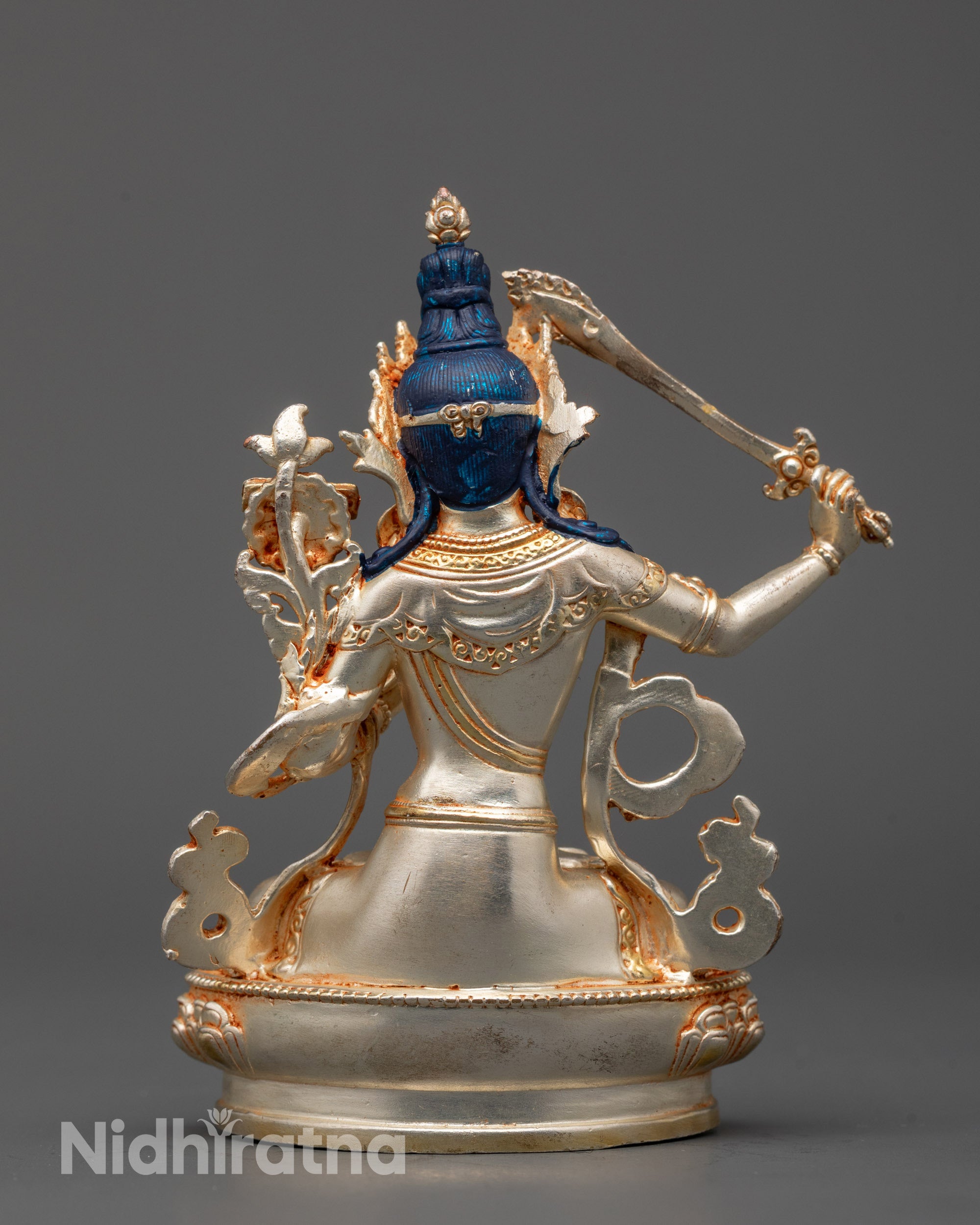 Electroplated Manjushri Statue | Durable Copper Buddhist Sculpture