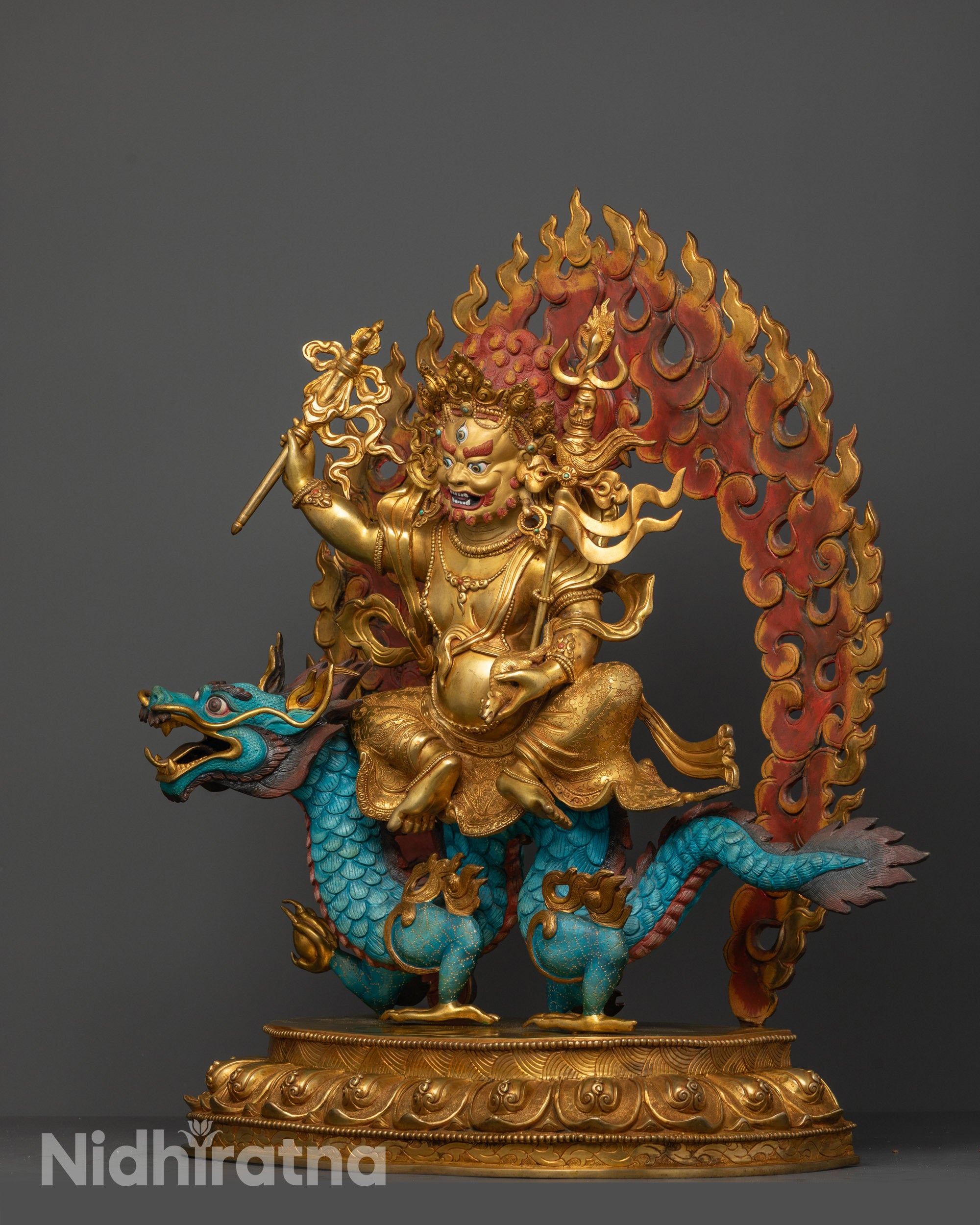 Wealth Deity White Dzambhala Statue | Prosperity Deity