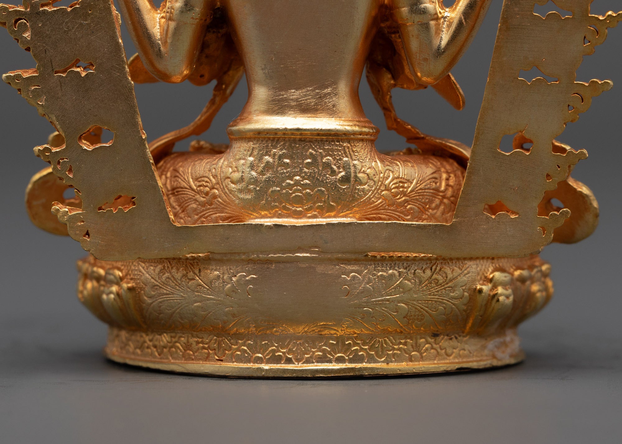 Nepalese Chenrezig Statue | 24k Gold Gilded Machine-Cast