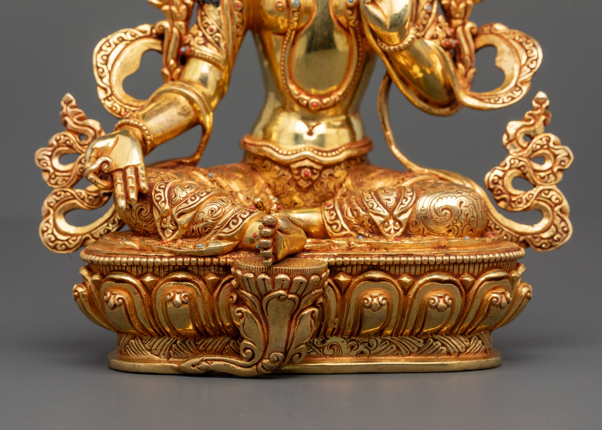 Blessed Green Tara Statue | Intricate Copper Art