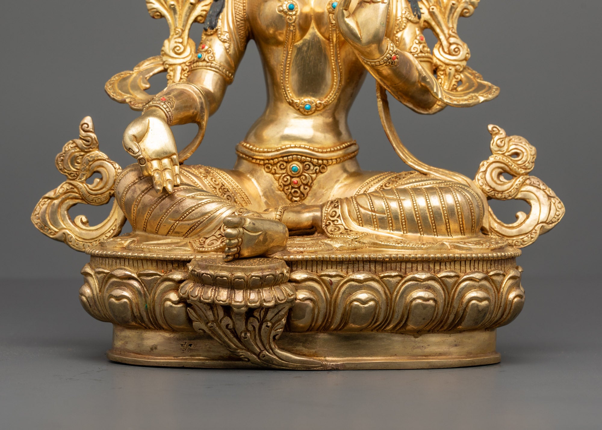 Sacred Green Tara Statue from Nepal | Goddess of Compassion