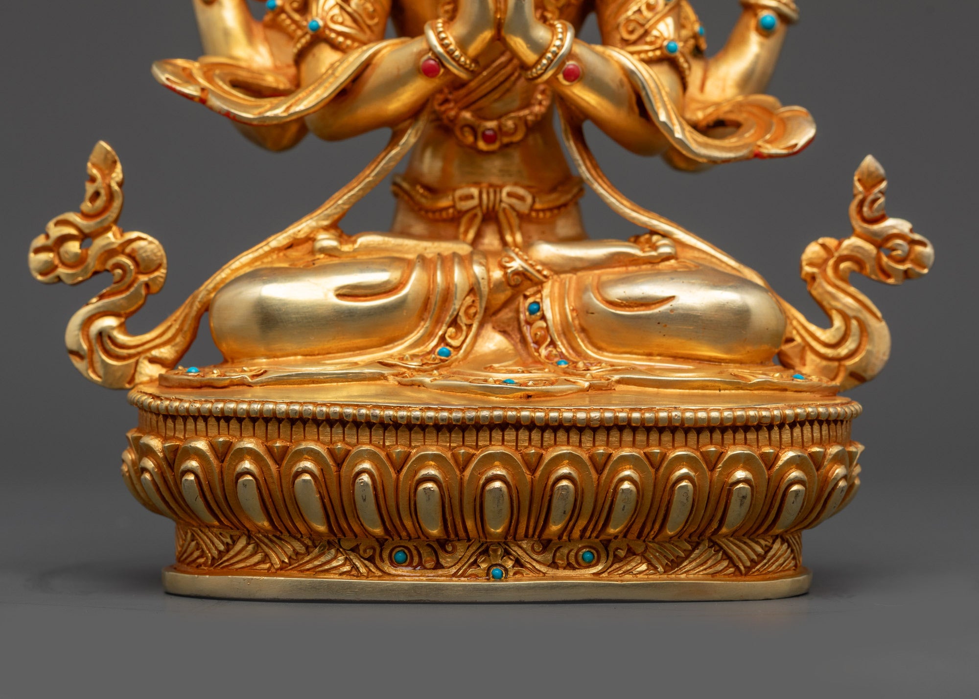 Four-Armed Avalokiteshvara Sculpture | Lost Wax Nepalese Artwork