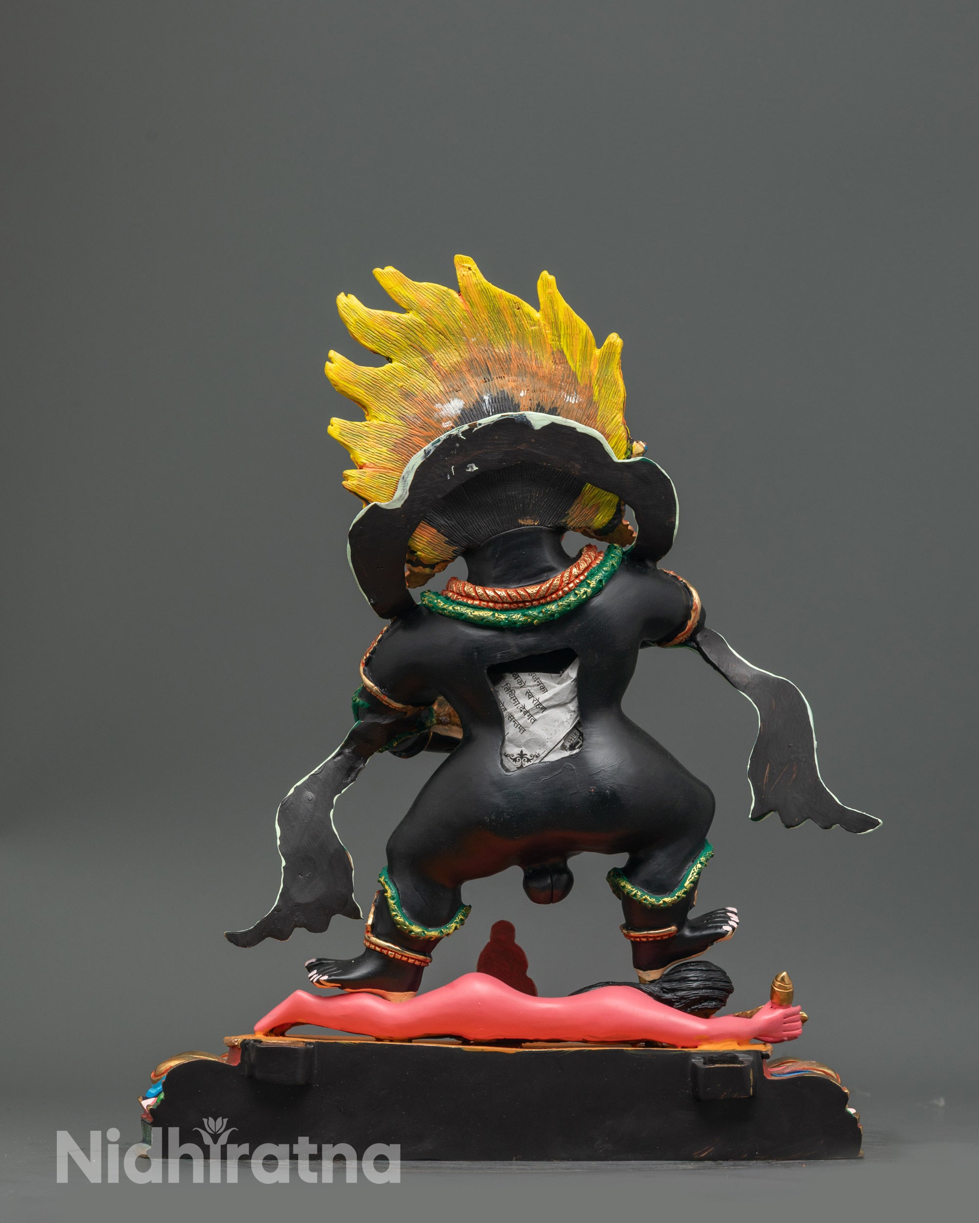 Nepalese Black Dzambhala Sculpture | Handmade Wealth Deity for Altar