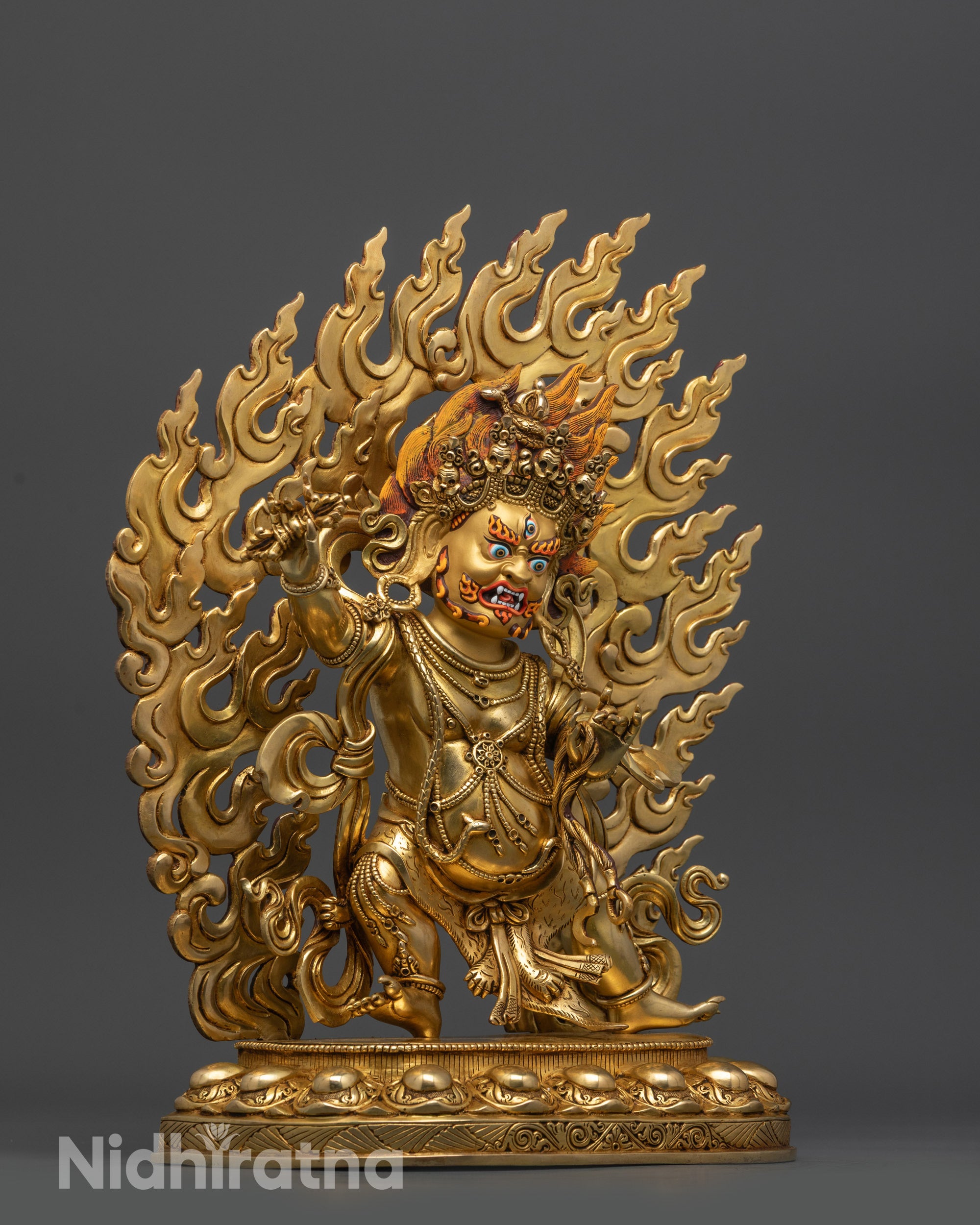 Wrathful Vajrapani Statue | Nepalese Vajra-Wielding Guardian