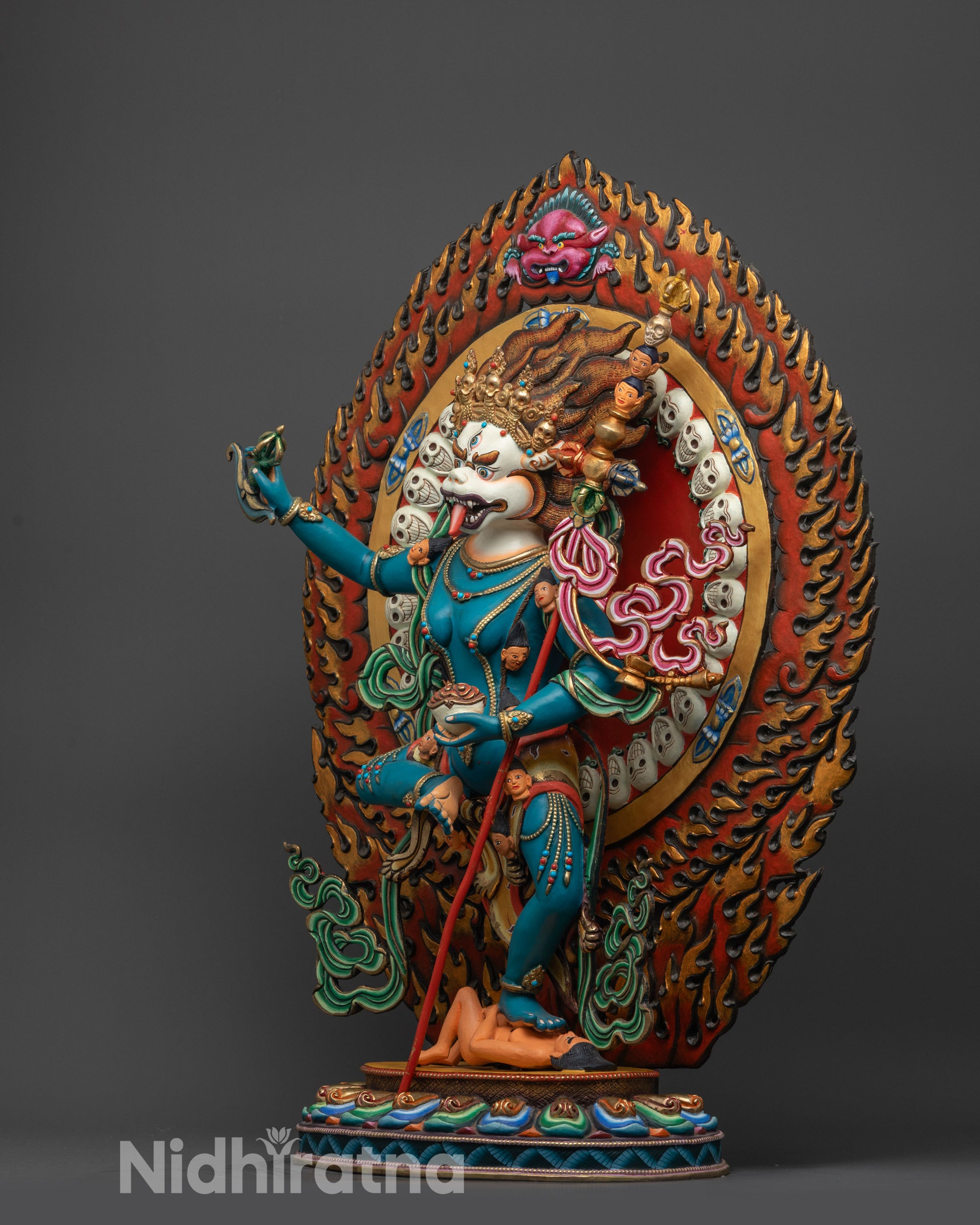 Lion-headed Simhamukha Statue | Himalayan Statue of Fierce Dakini