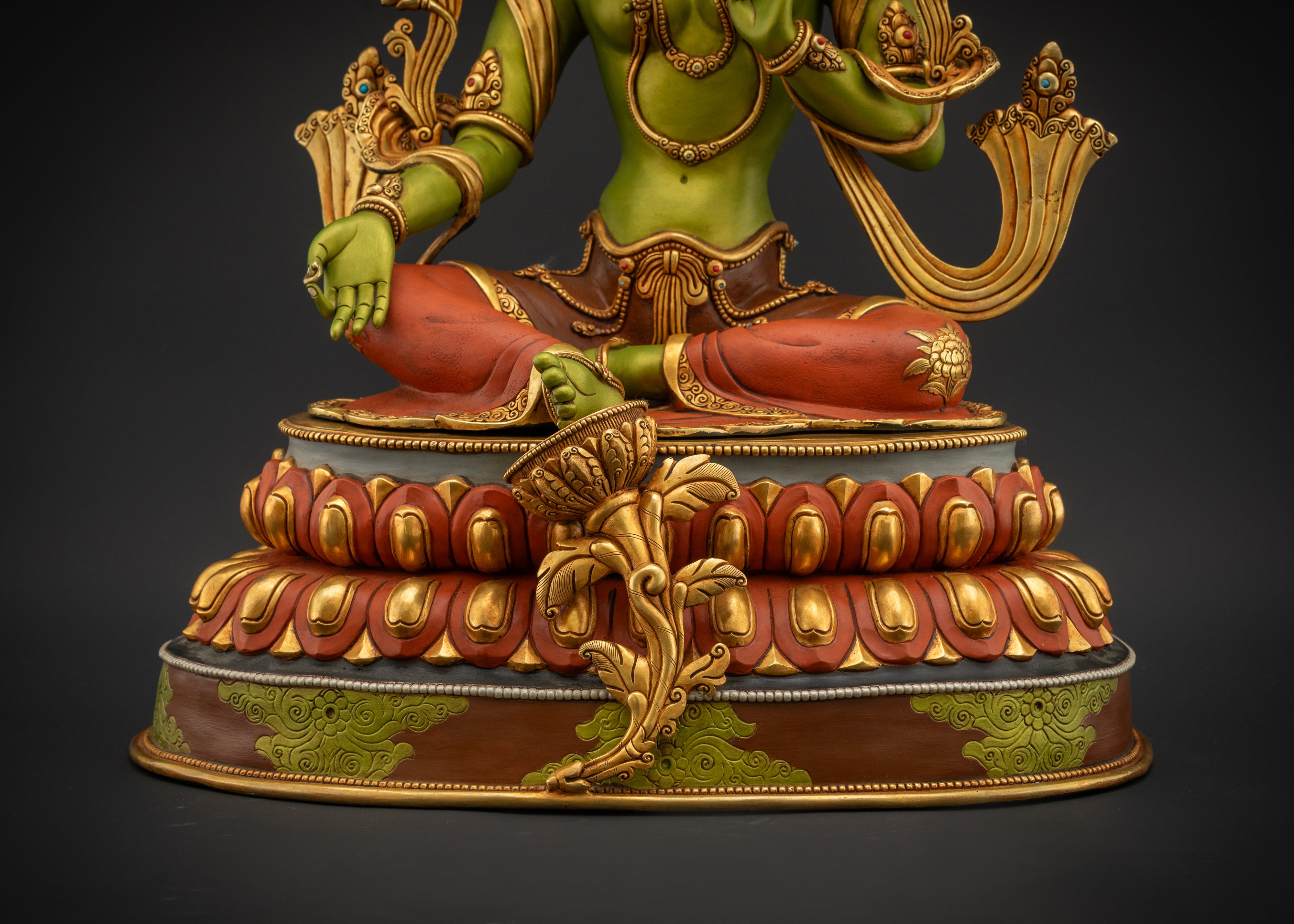 Handcrafted Green Tara Statue | Protector Deity for Personal Shrine
