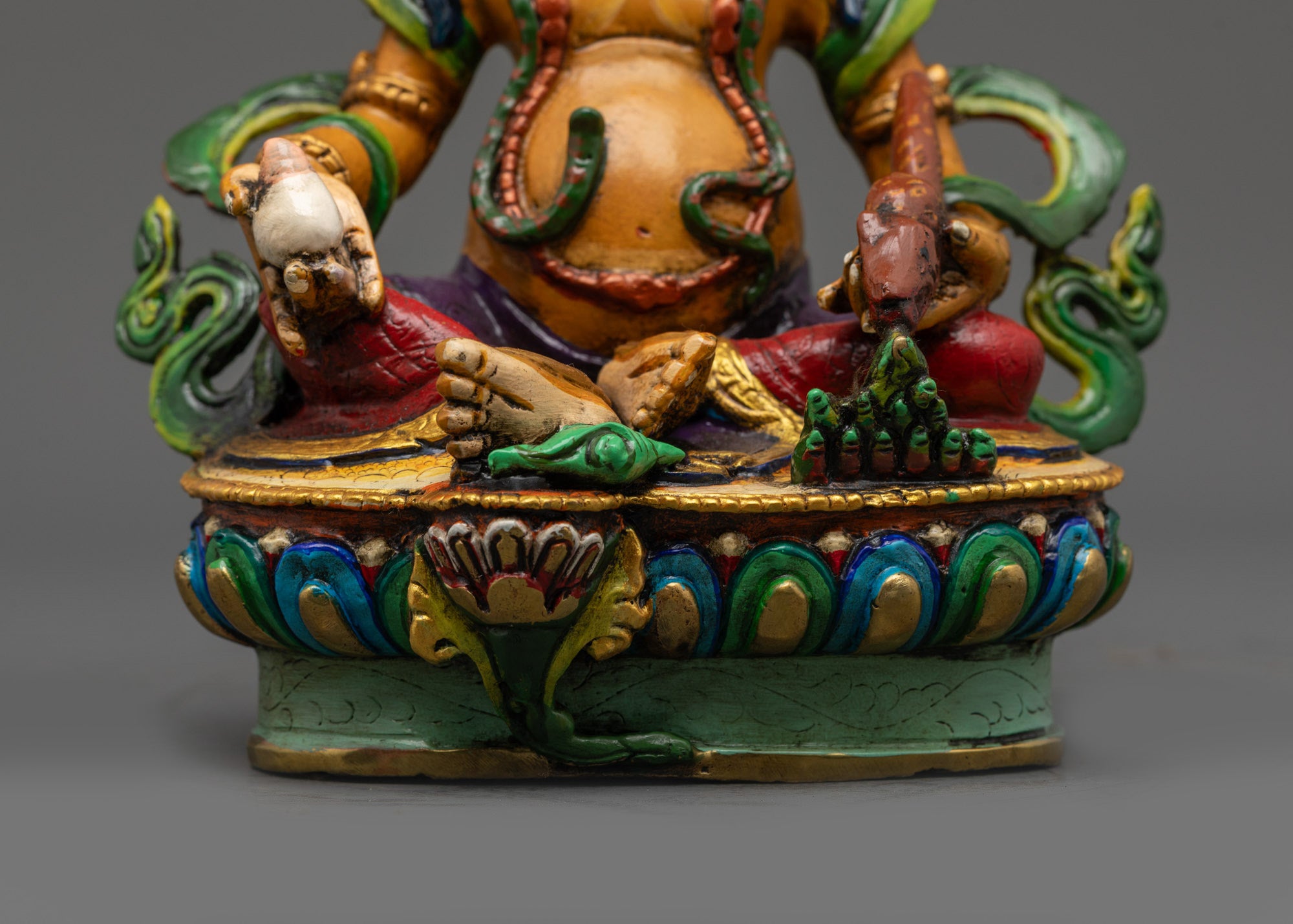 Handpainted Dzambhala Statue | Traditional Copper Buddhist Art