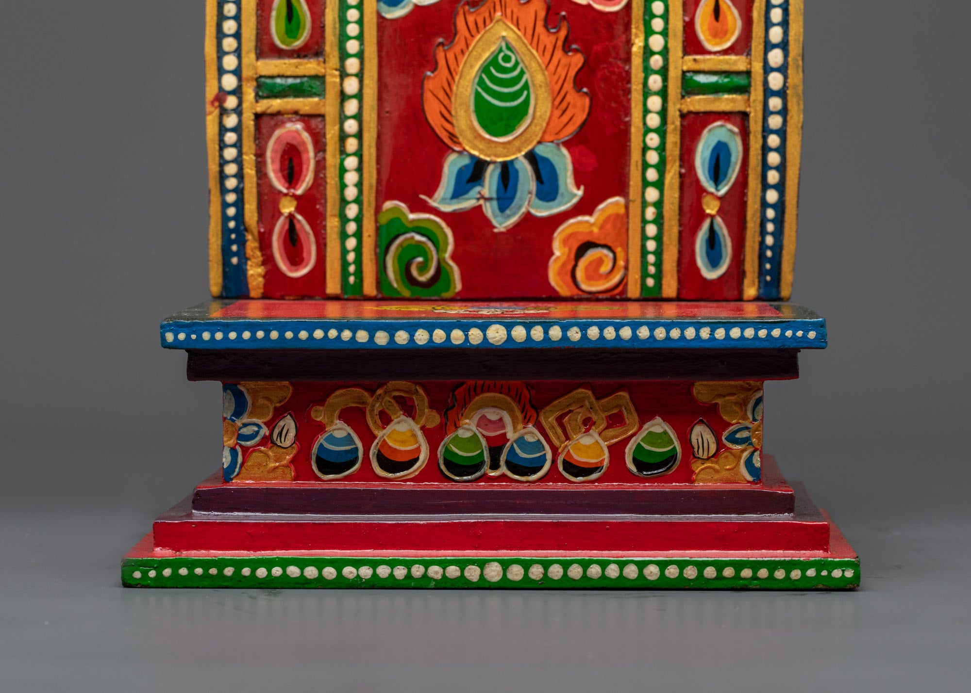 Traditional Buddhist Throne | Artisan Hand-Carved Woodwork