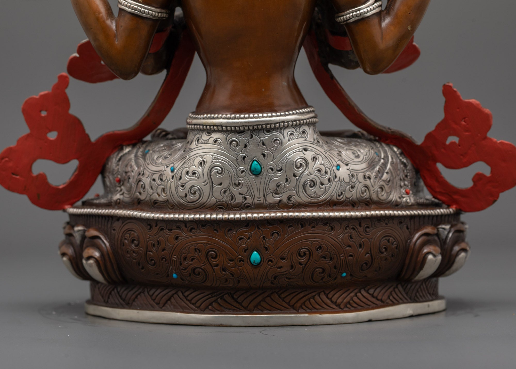 Nepalese Oxidized Chenrezig Statue | Himalayan Buddhist Art